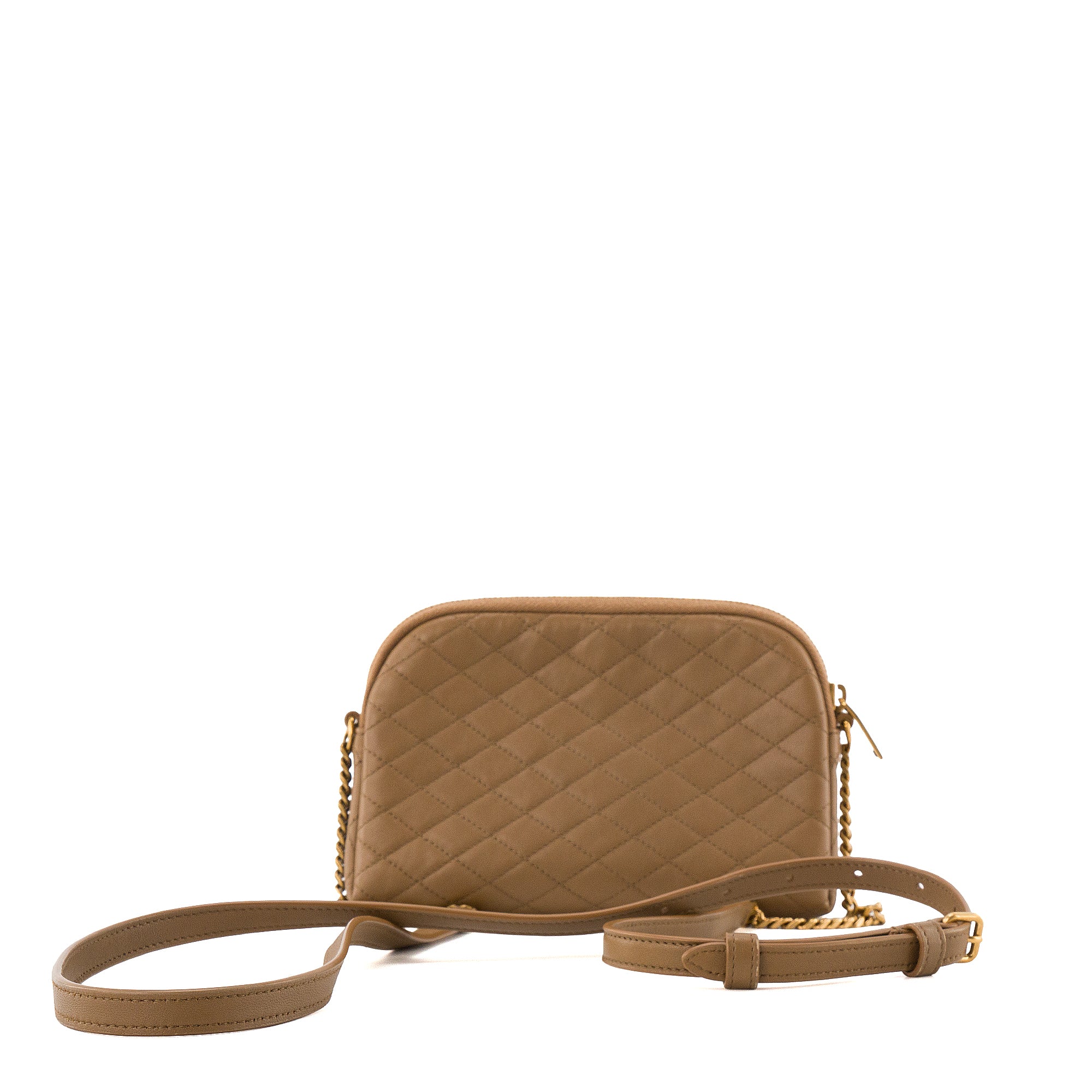 SAINT LAURENT - Sac à bandoulière Mini Gaby Saint Laurent en cuir lisse marron