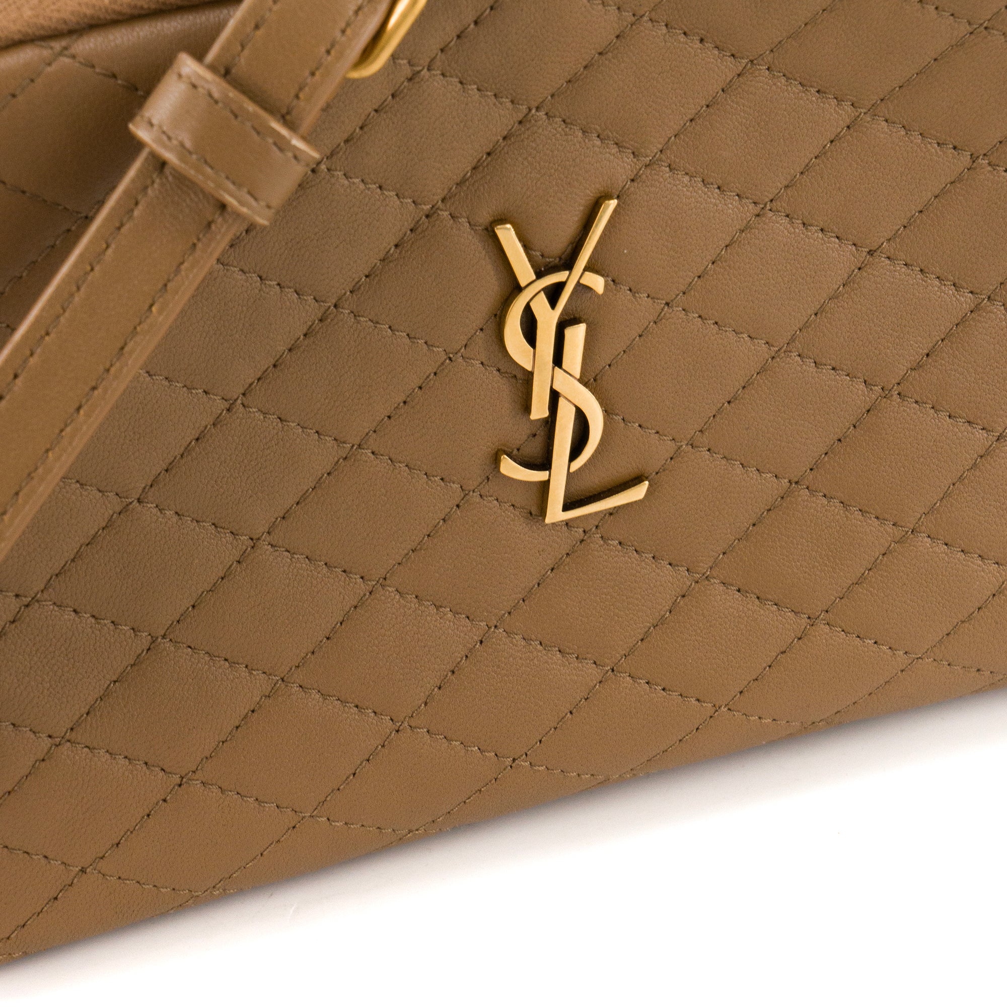 SAINT LAURENT - Sac à bandoulière Mini Gaby Saint Laurent en cuir lisse marron