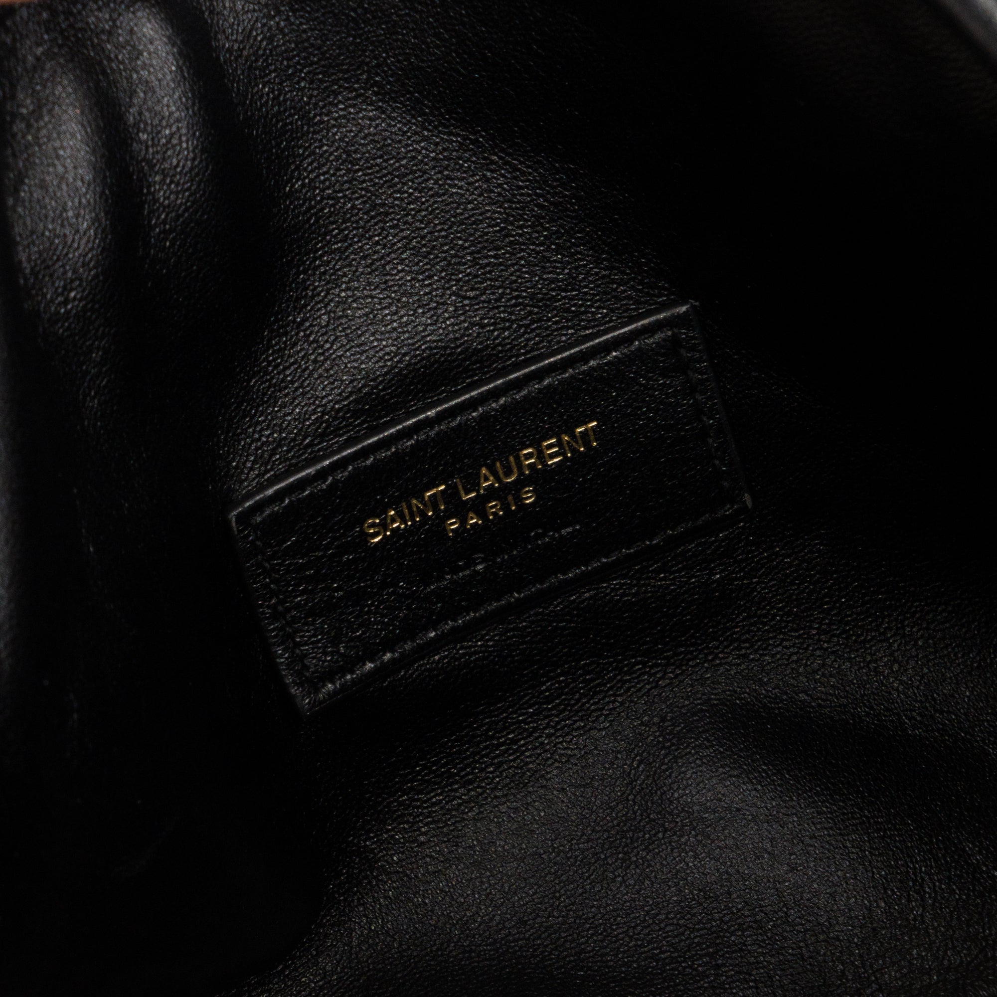 SAINT LAURENT - Sac à bandoulière Mini Gaby Saint Laurent en cuir lisse marron
