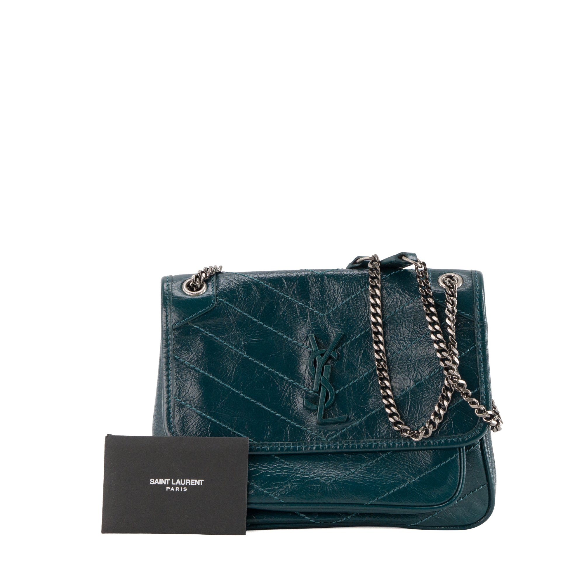 SAINT LAURENT - Niki mini duck blue bag