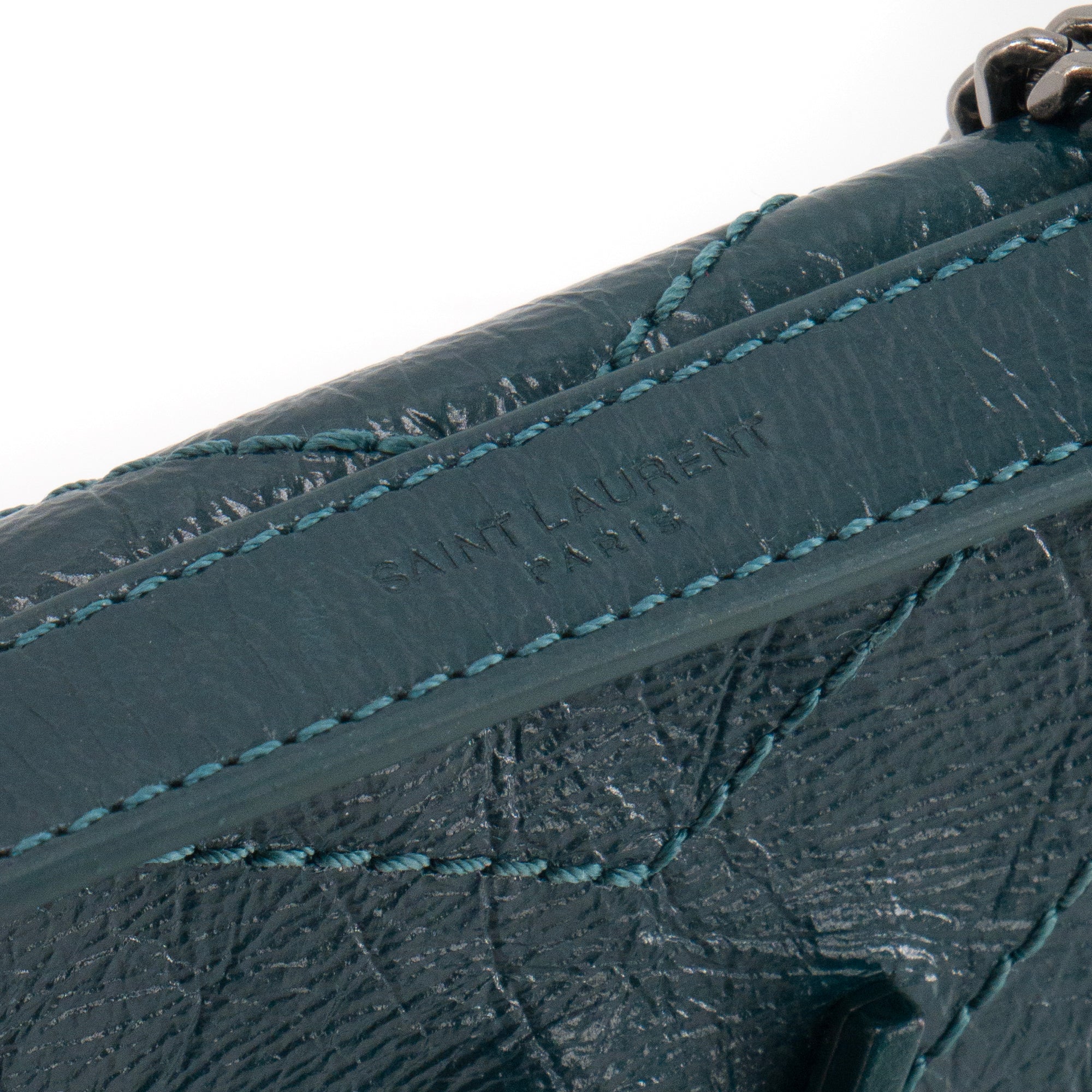 SAINT LAURENT - Niki mini duck blue bag