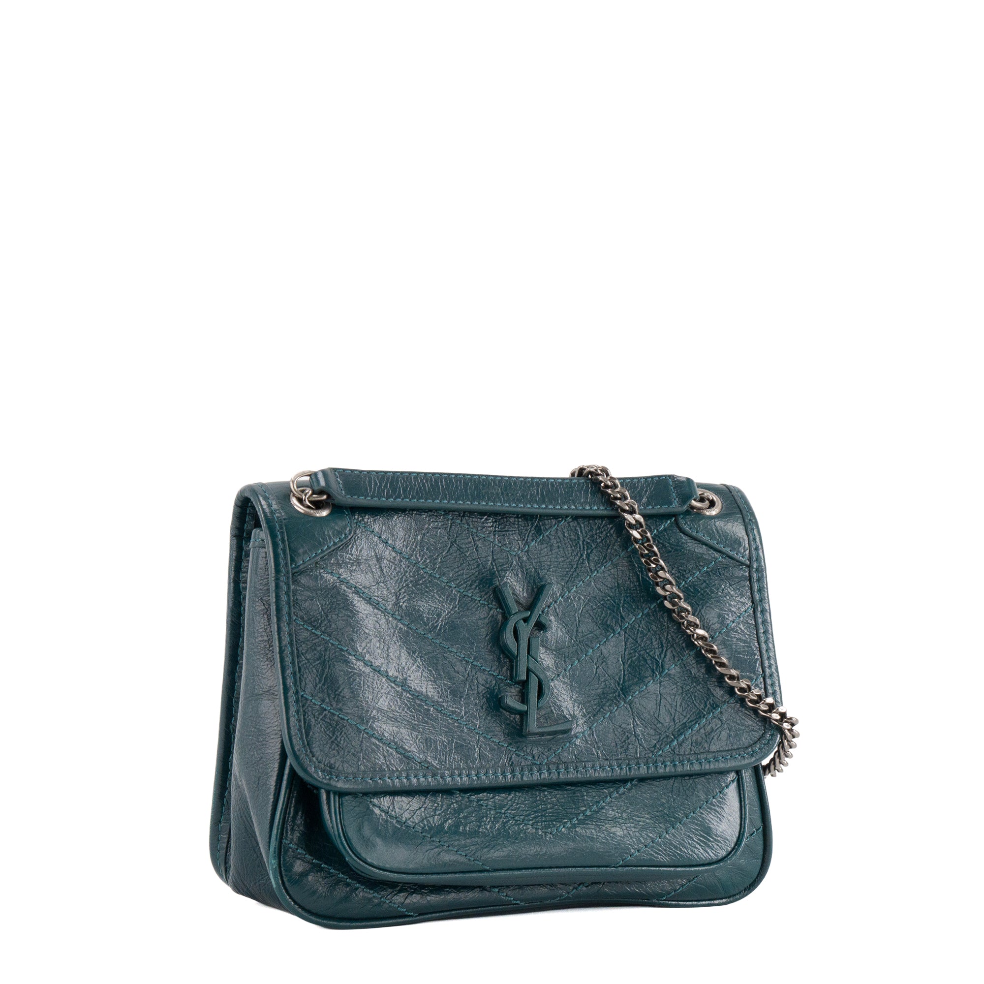 SAINT LAURENT - Niki mini duck blue bag