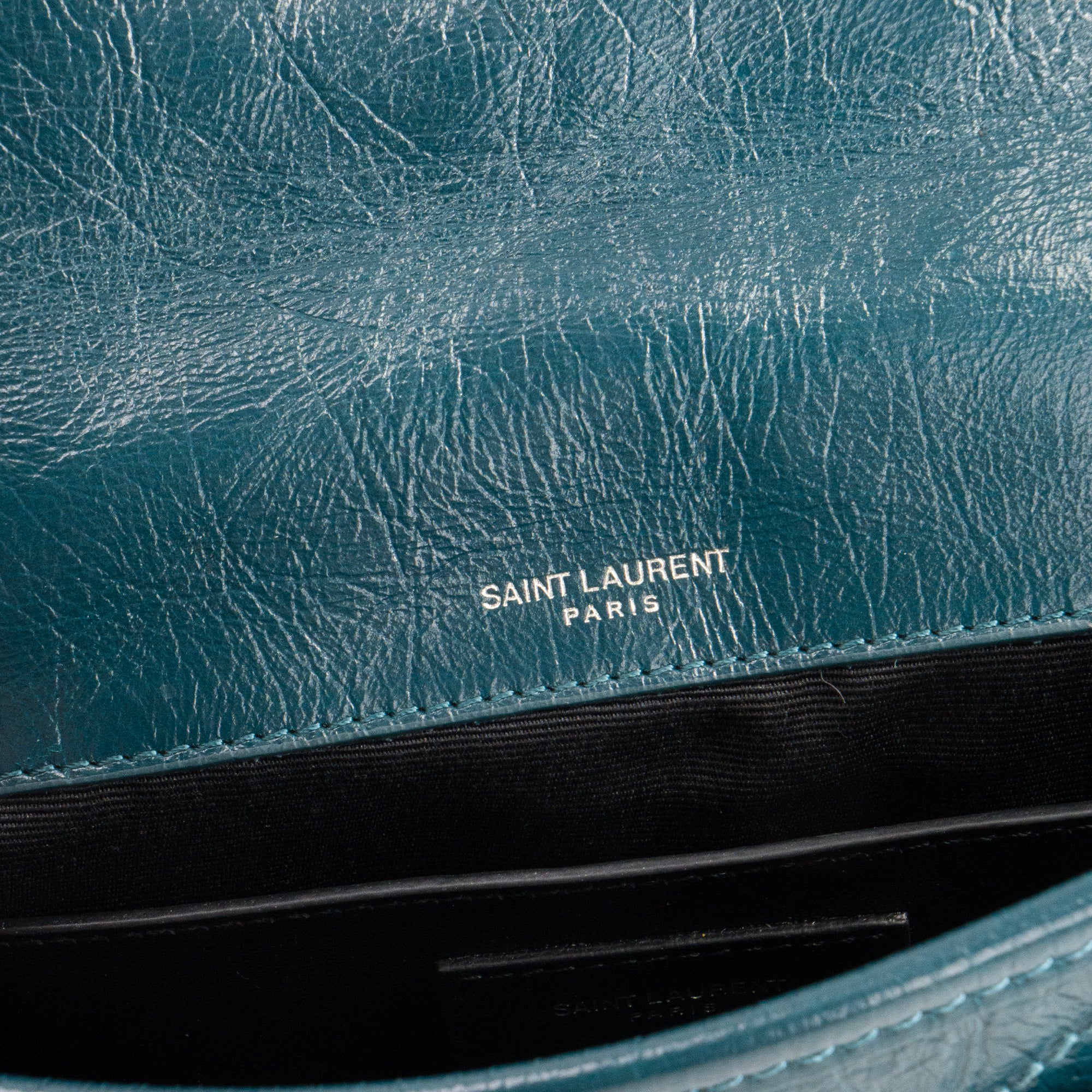 SAINT LAURENT - Niki mini duck blue bag