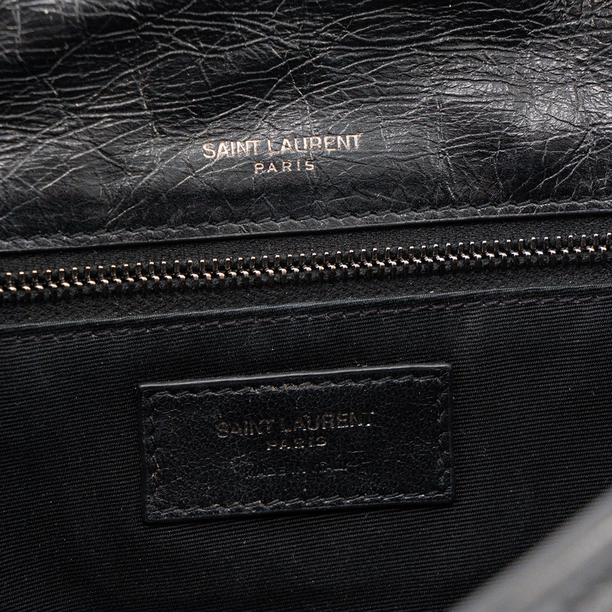 SAINT LAURENT - Sac a bandoulière Niki Medium Saint Laurent en cuir froissé noir