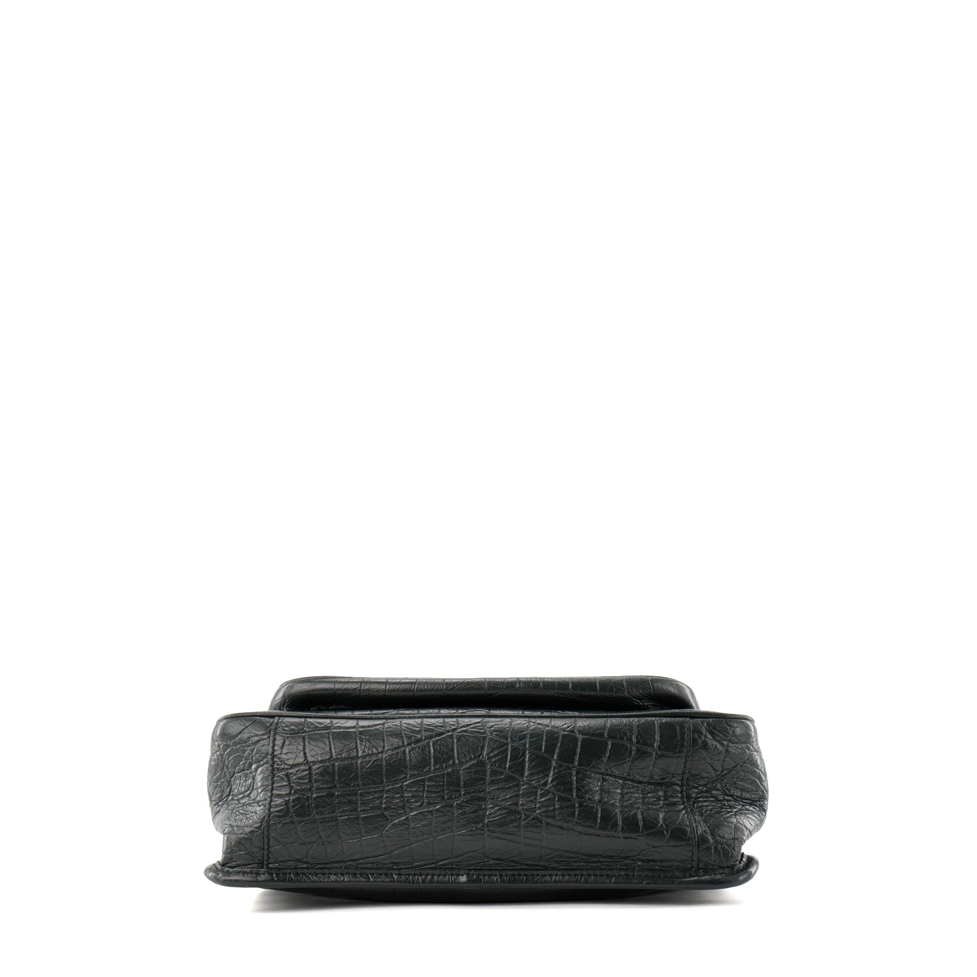 SAINT LAURENT - Sac à bandoulière Niki Saint Laurent en cuir embossé croco vert foncé