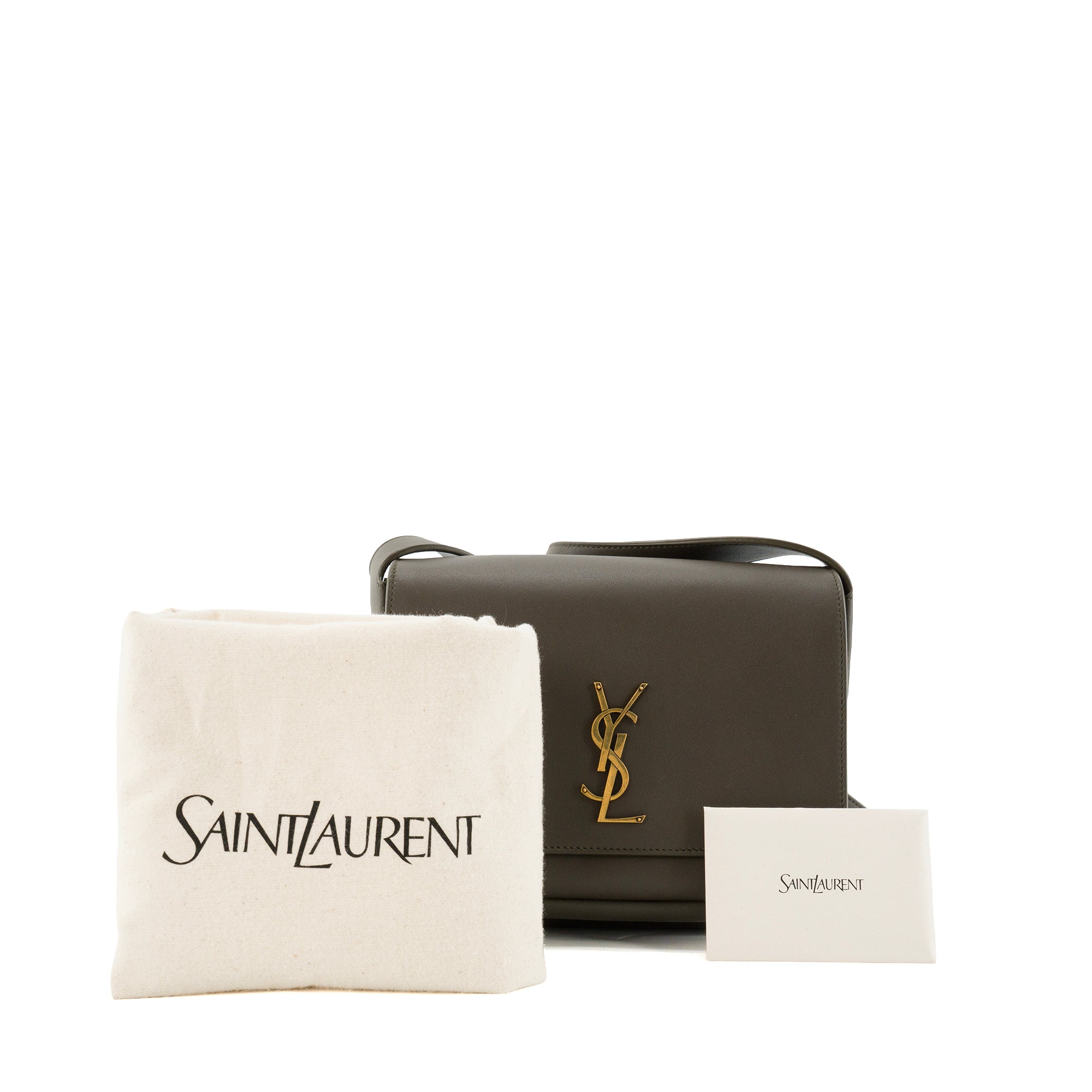 SAINT LAURENT - Sac à bandoulière Niki Satchel Saint Laurent en cuir lisse kaki