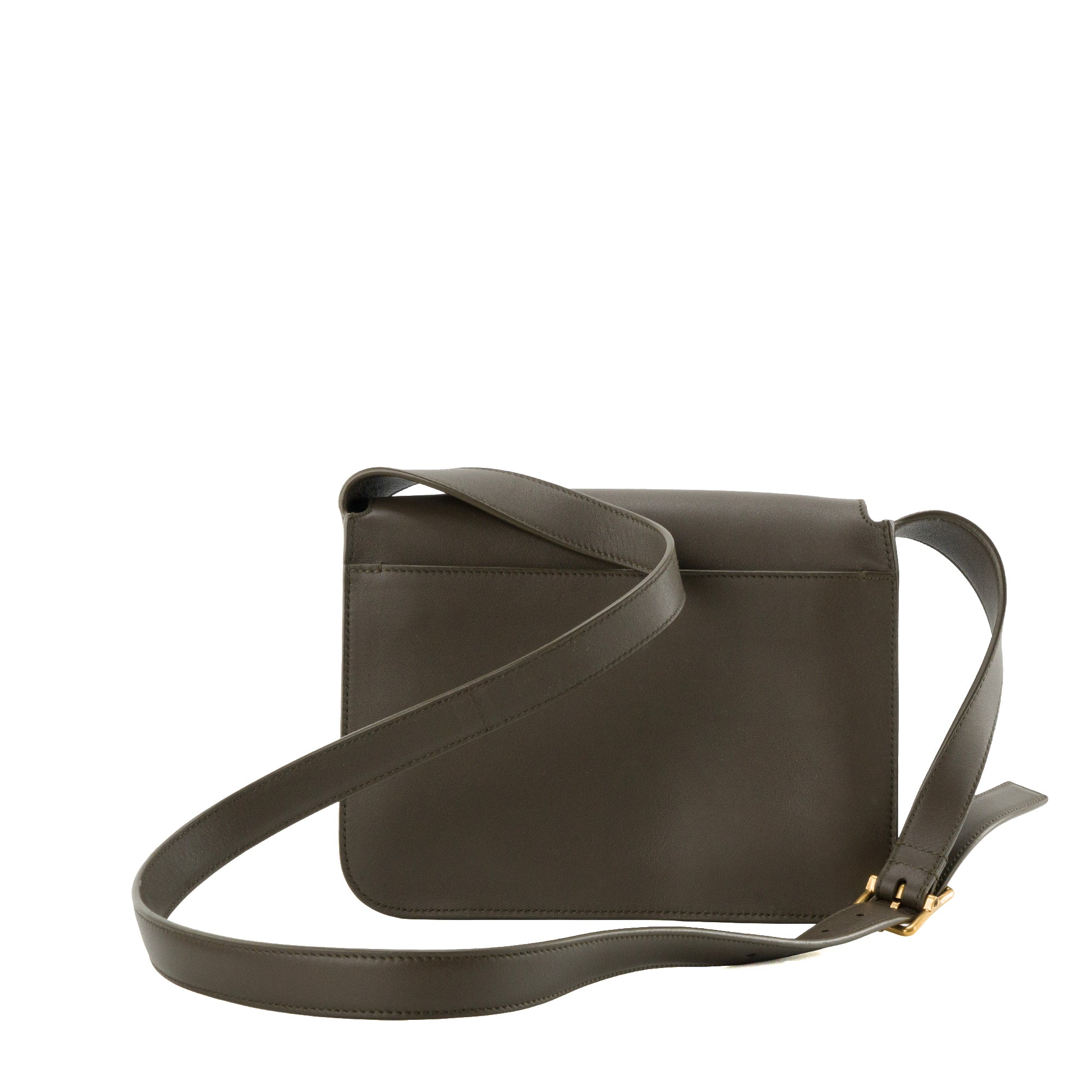 SAINT LAURENT - Sac à bandoulière Niki Satchel Saint Laurent en cuir lisse kaki