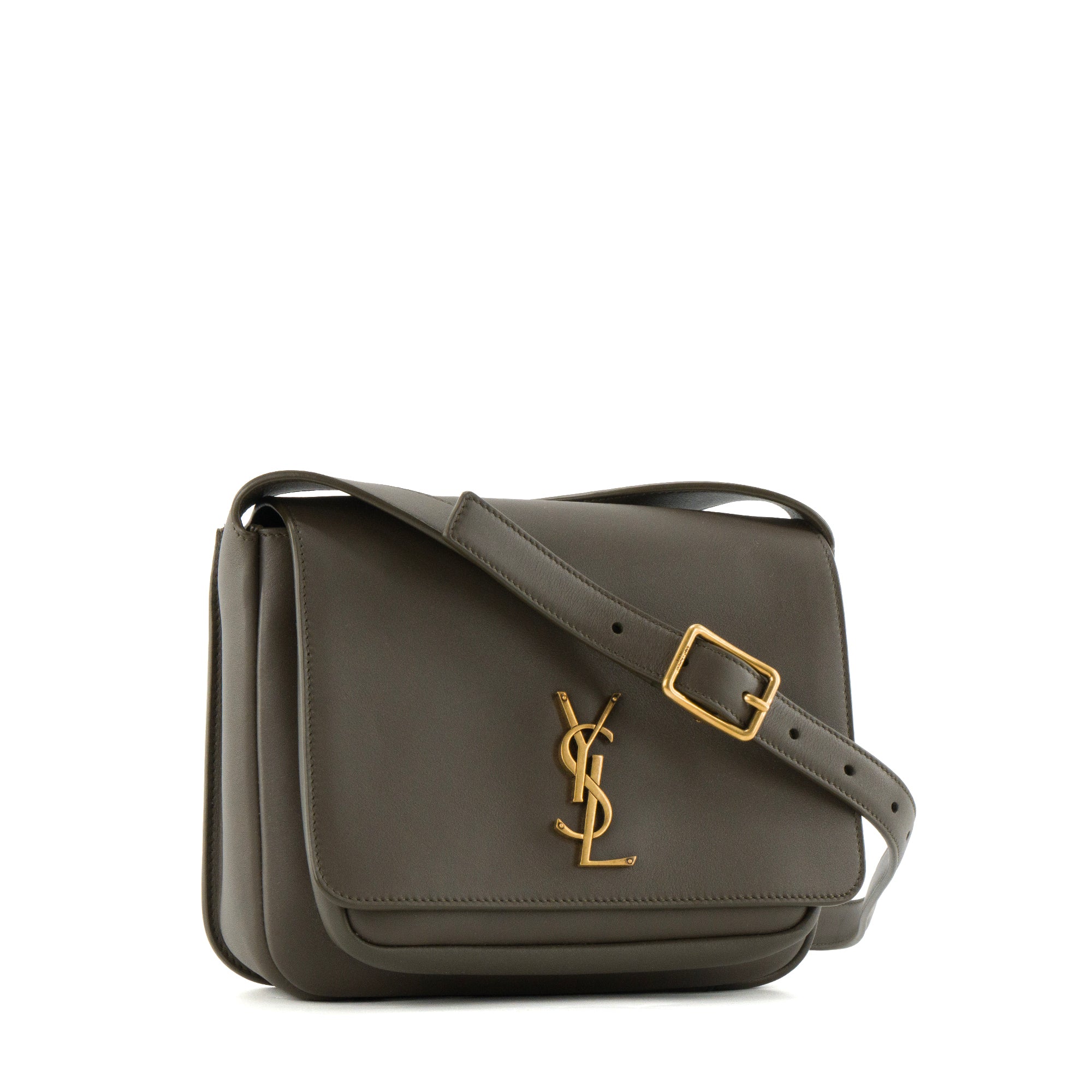 SAINT LAURENT - Sac à bandoulière Niki Satchel Saint Laurent en cuir lisse kaki