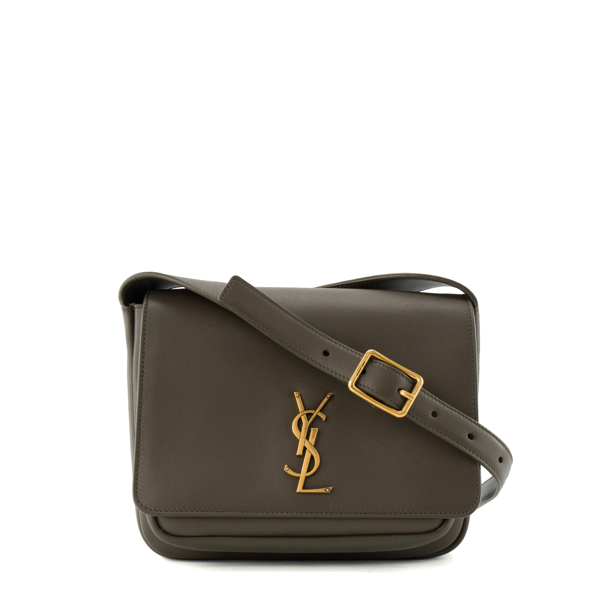 SAINT LAURENT - Sac à bandoulière Niki Satchel Saint Laurent en cuir lisse kaki
