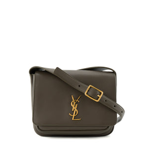 SAINT LAURENT - Sac à bandoulière Niki Satchel Saint Laurent en cuir lisse kaki
