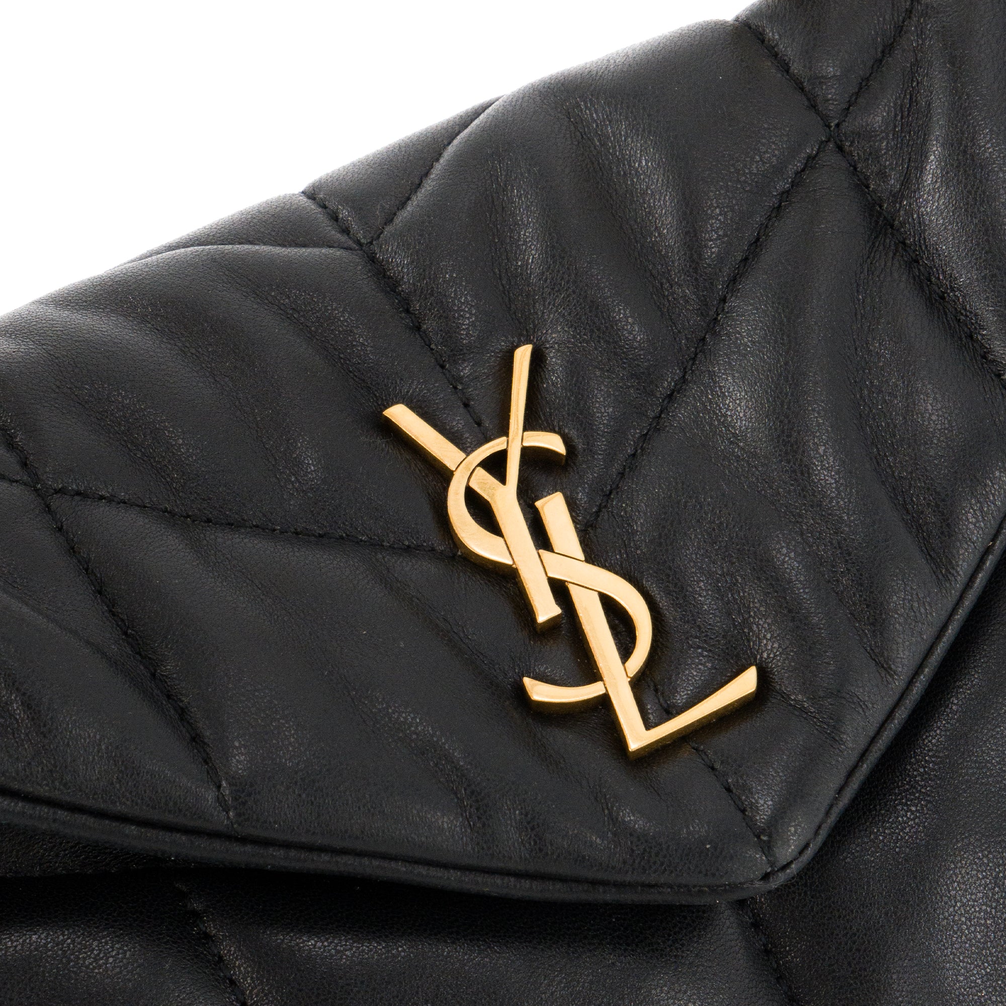 SAINT LAURENT - Sac à bandoulière Puffer Toy Saint Laurent en cuir lisse noir