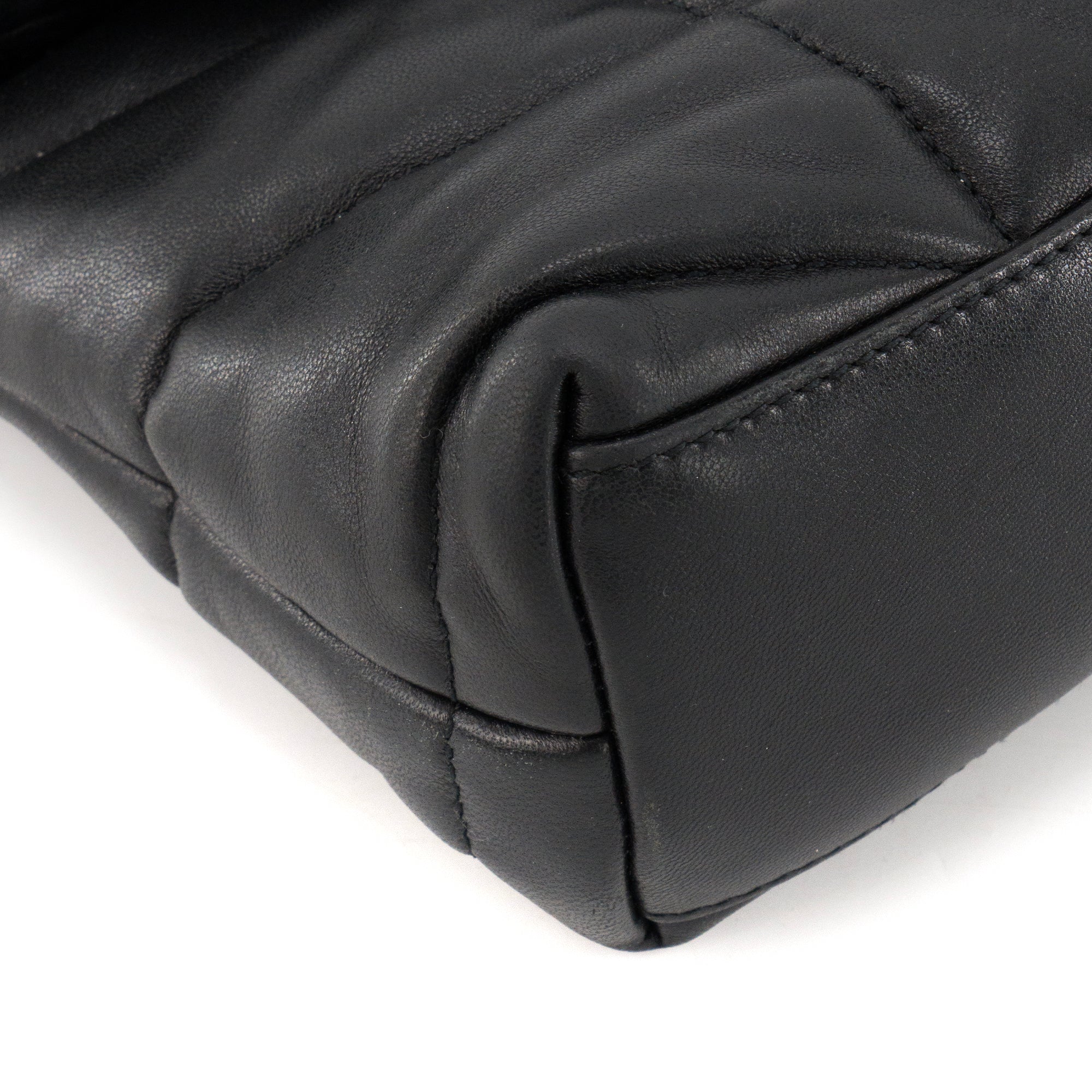 SAINT LAURENT - Sac à bandoulière Puffer Toy Saint Laurent en cuir lisse noir