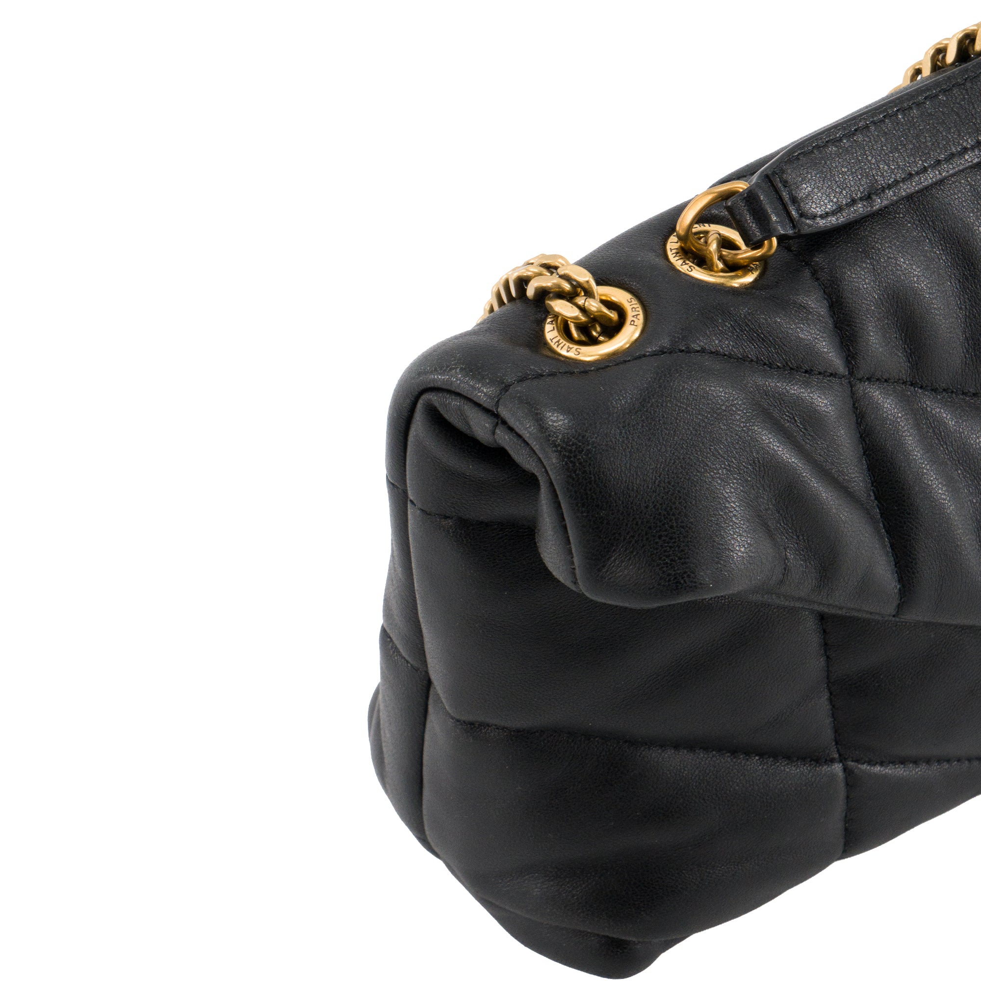 SAINT LAURENT - Sac à bandoulière Puffer Toy Saint Laurent en cuir lisse noir