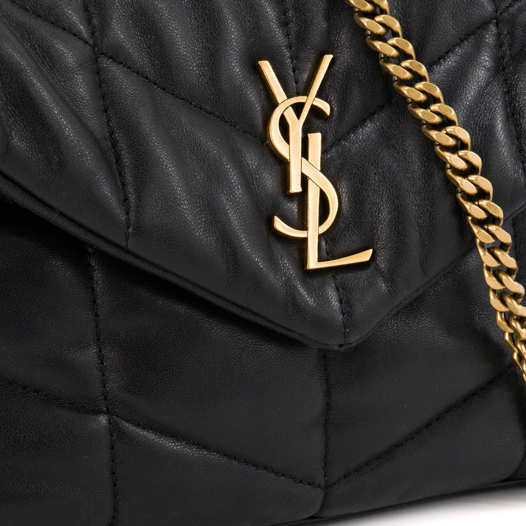 SAINT LAURENT - Sac à bandoulière Puffer Toy Saint Laurent en cuir lisse noir