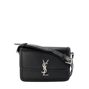 SAINT LAURENT - Sac à bandoulière Solferino Medium Saint Laurent en cuir lisse noir