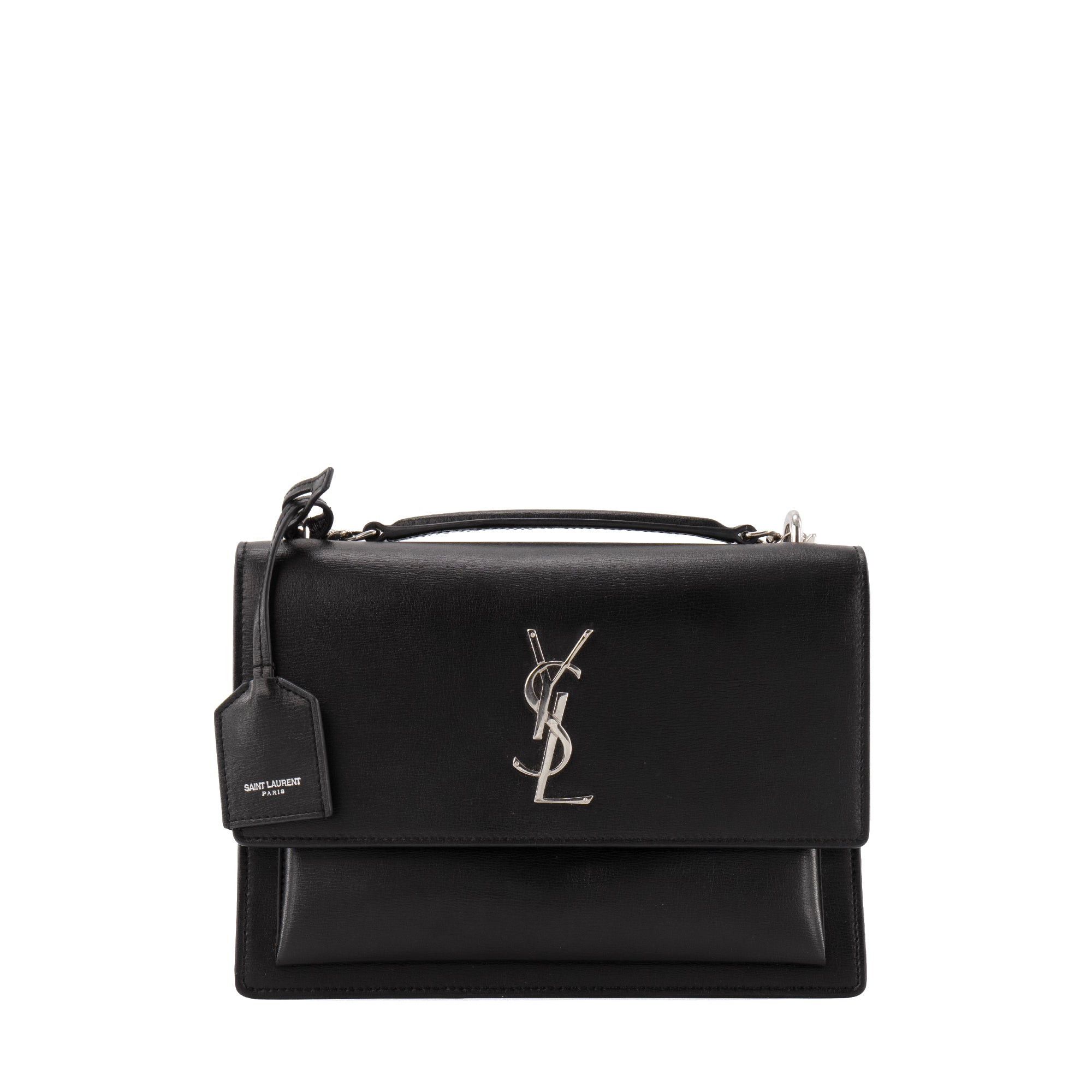 SAINT LAURENT - Sac à bandoulière Sunset medium Saint Laurent en cuir noir