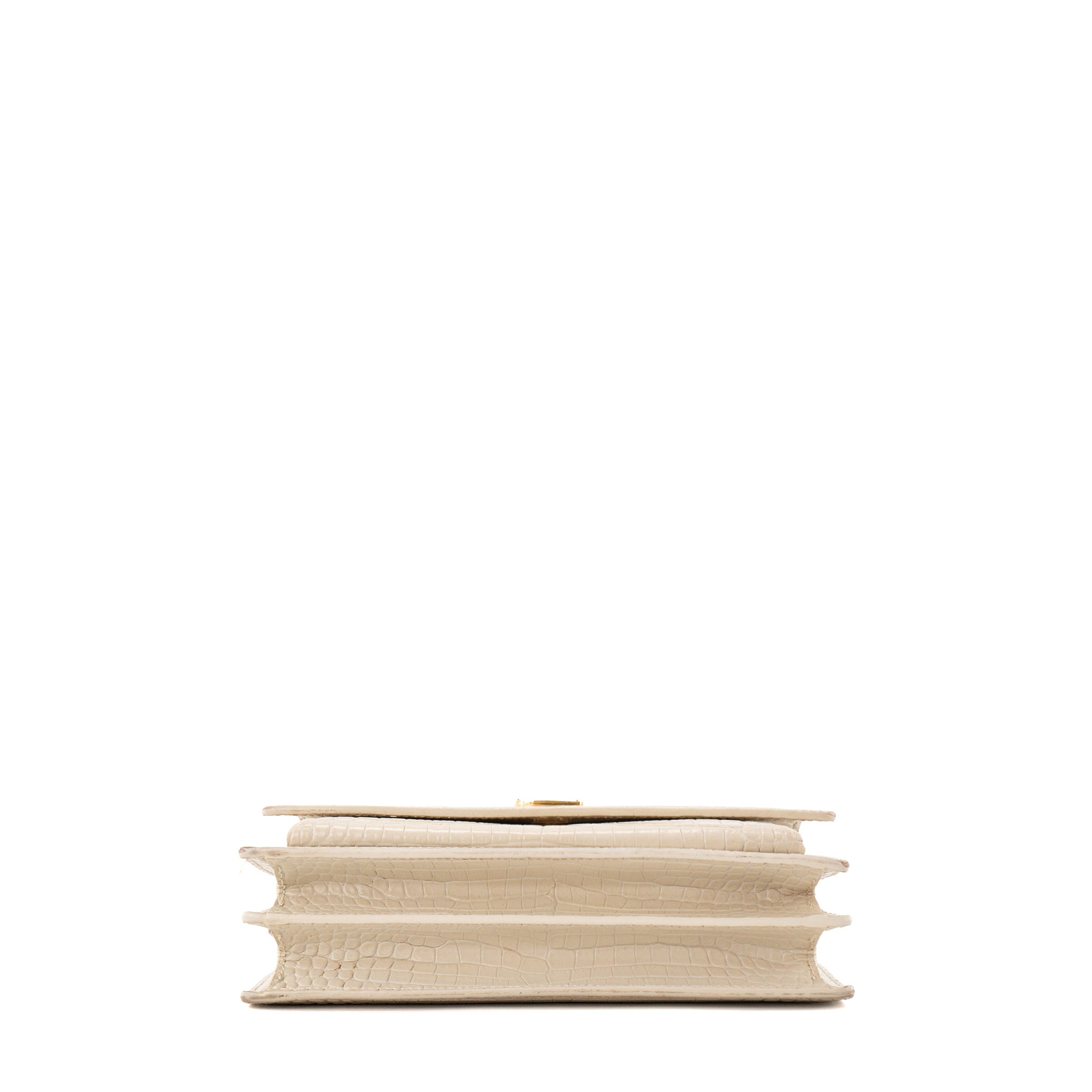 SAINT LAURENT - Sac à bandoulière Sunset Saint Laurent en cuir embossé beige