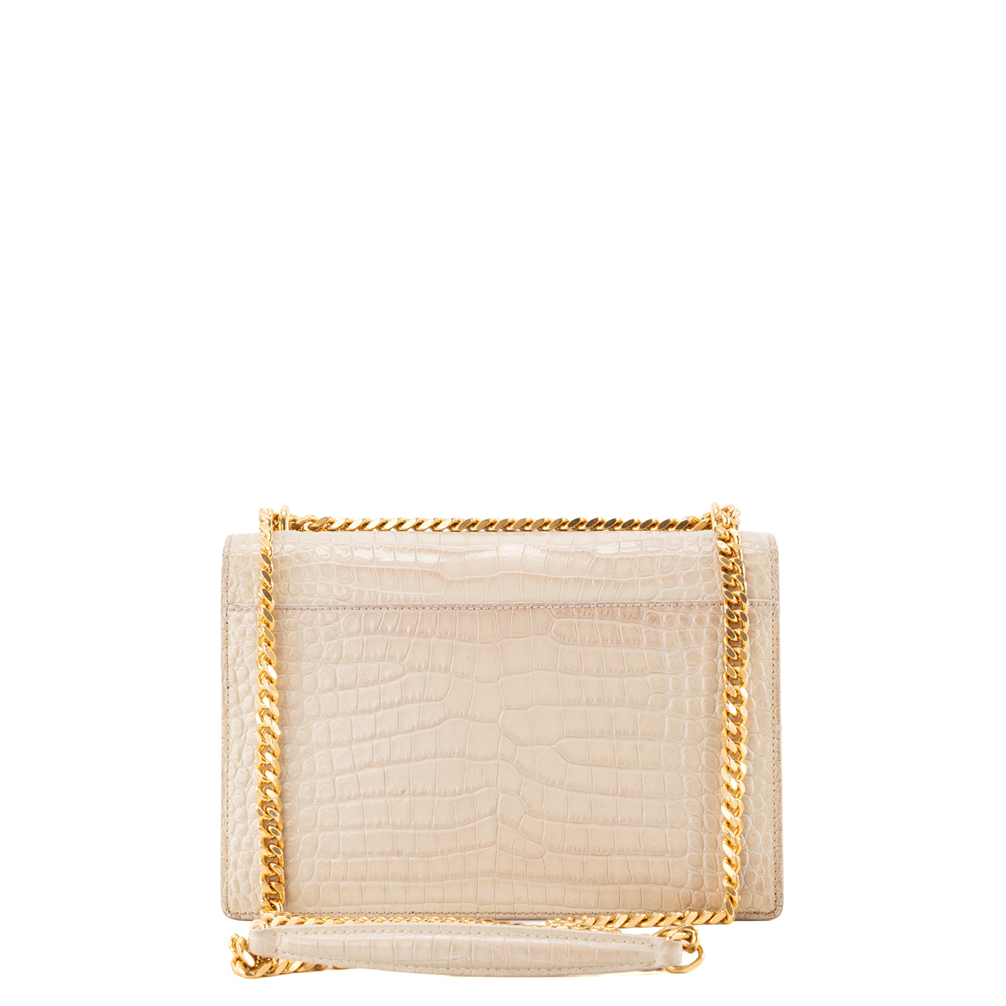 SAINT LAURENT - Sac à bandoulière Sunset Saint Laurent en cuir embossé beige