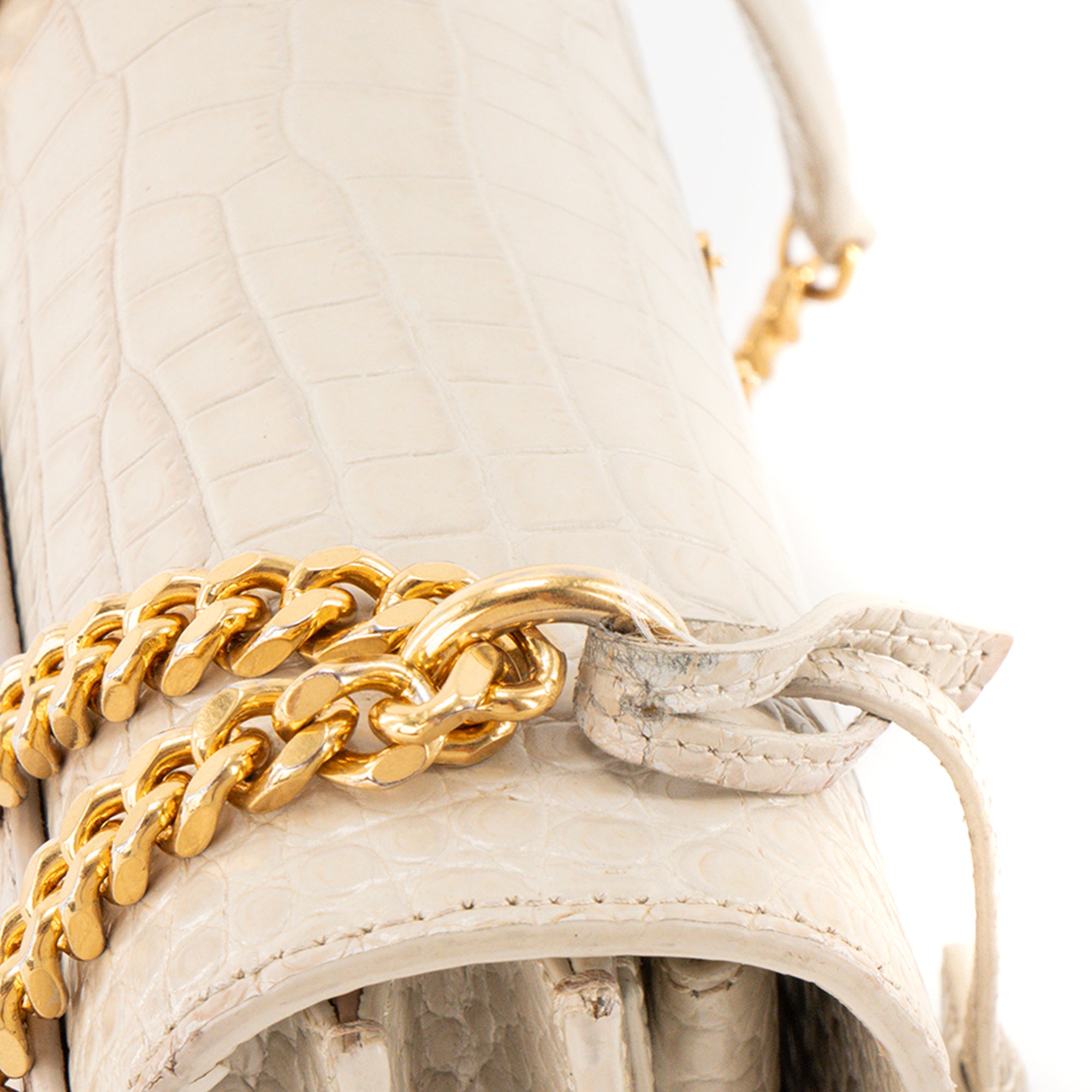 SAINT LAURENT - Sac à bandoulière Sunset Saint Laurent en cuir embossé beige