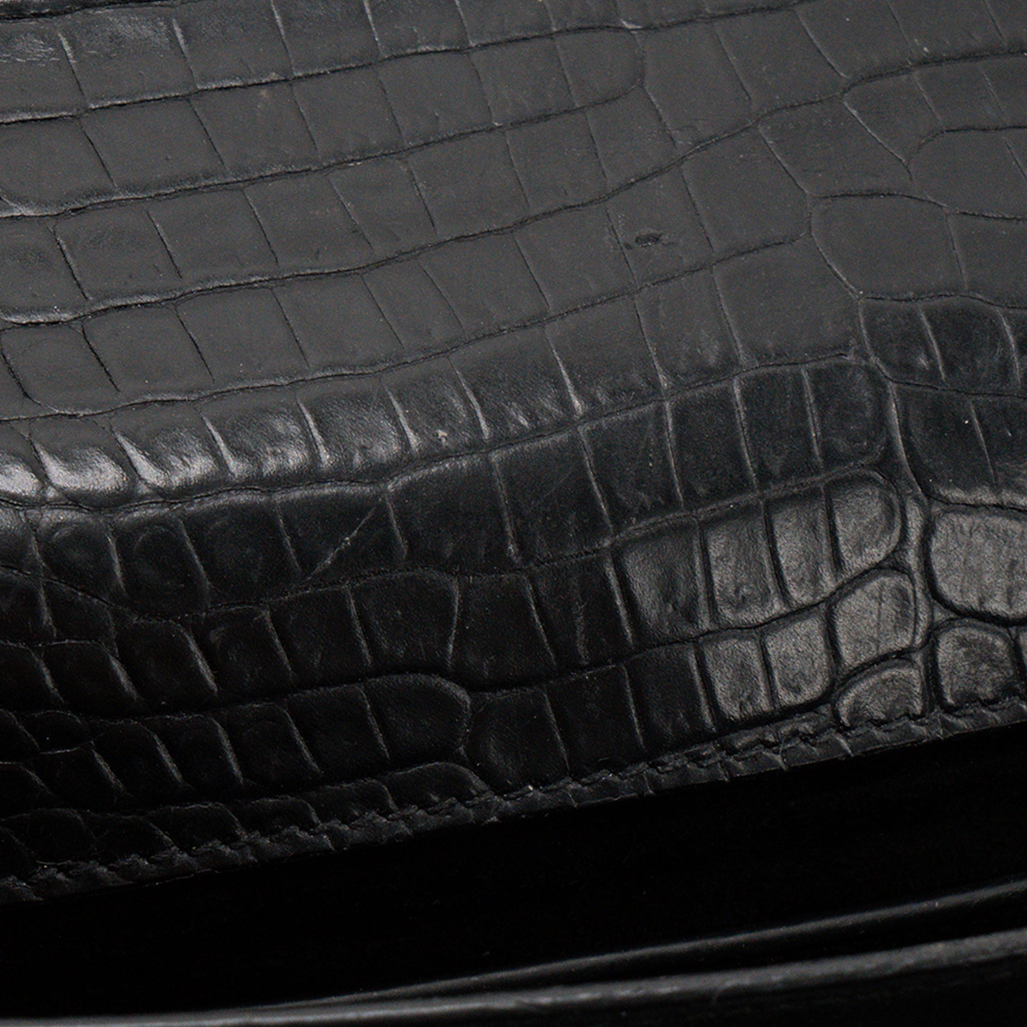SAINT LAURENT - Sac à bandoulière Sunset Saint Laurent en cuir embossé croco noir