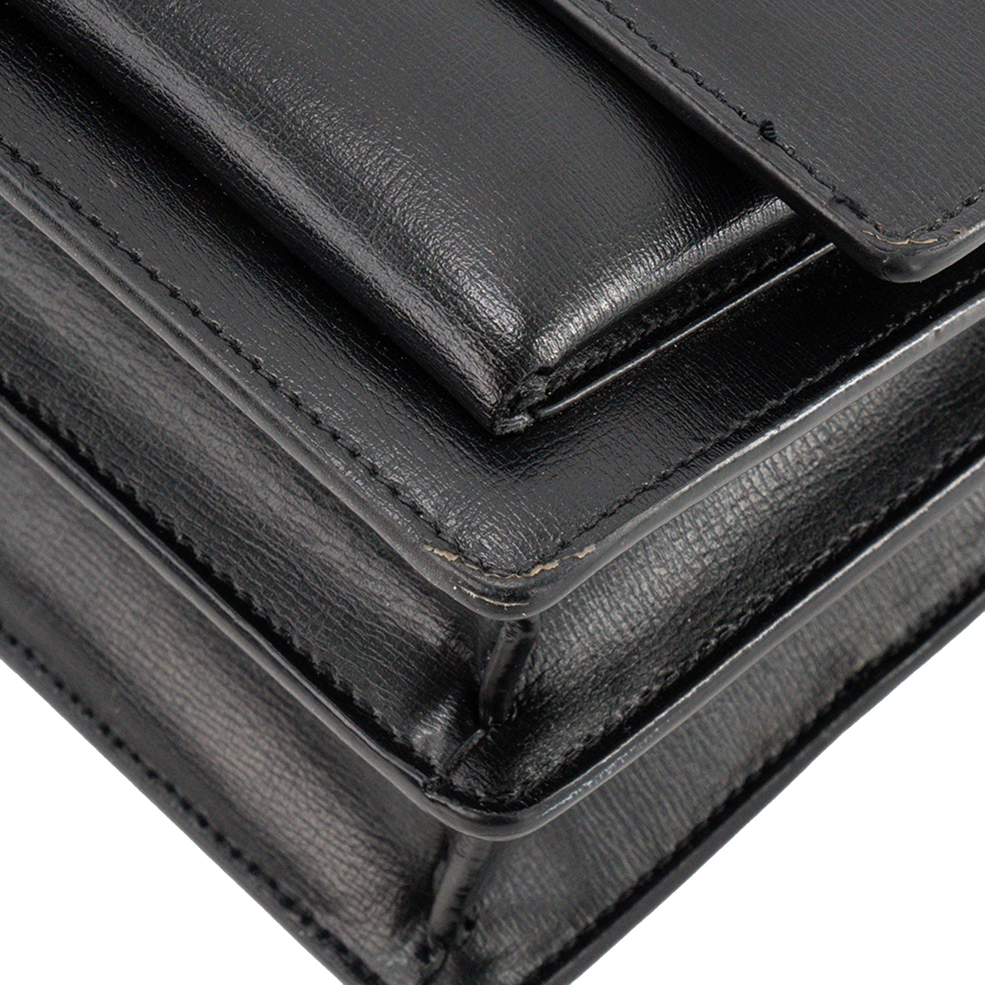 SAINT LAURENT - Sac à bandoulière Sunset Saint Laurent en cuir lisse noir