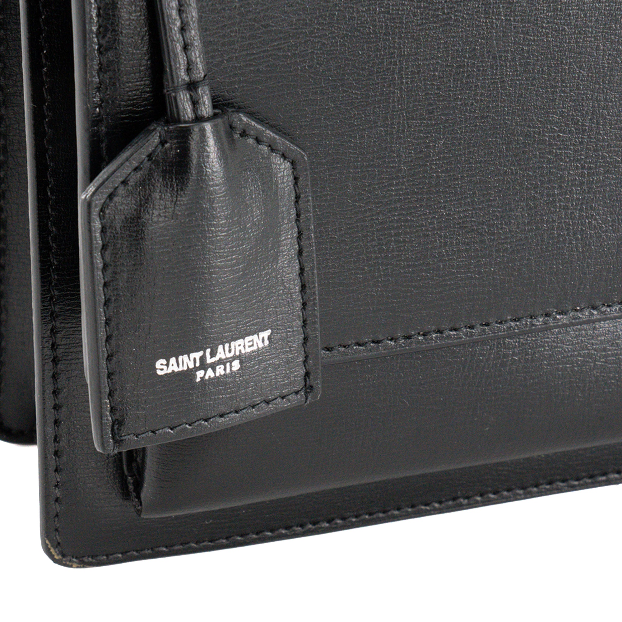 SAINT LAURENT - Sac à bandoulière Sunset Saint Laurent en cuir lisse noir