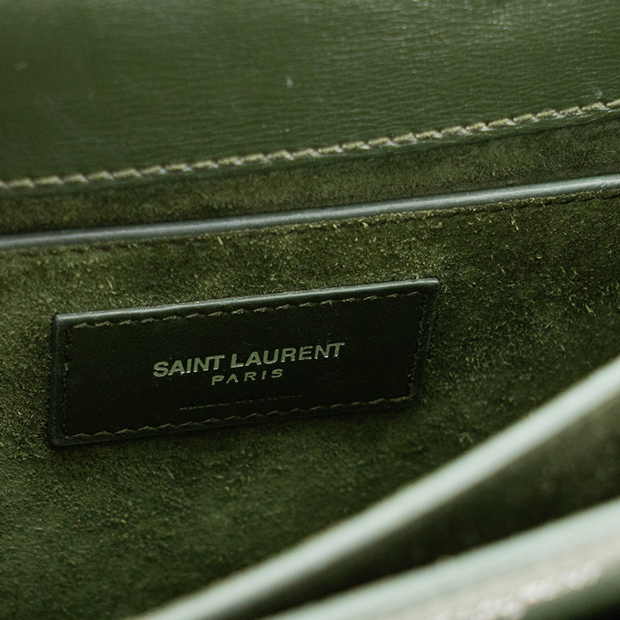 SAINT LAURENT - Sac à bandoulière Sunset Saint Laurent en cuir lisse vert
