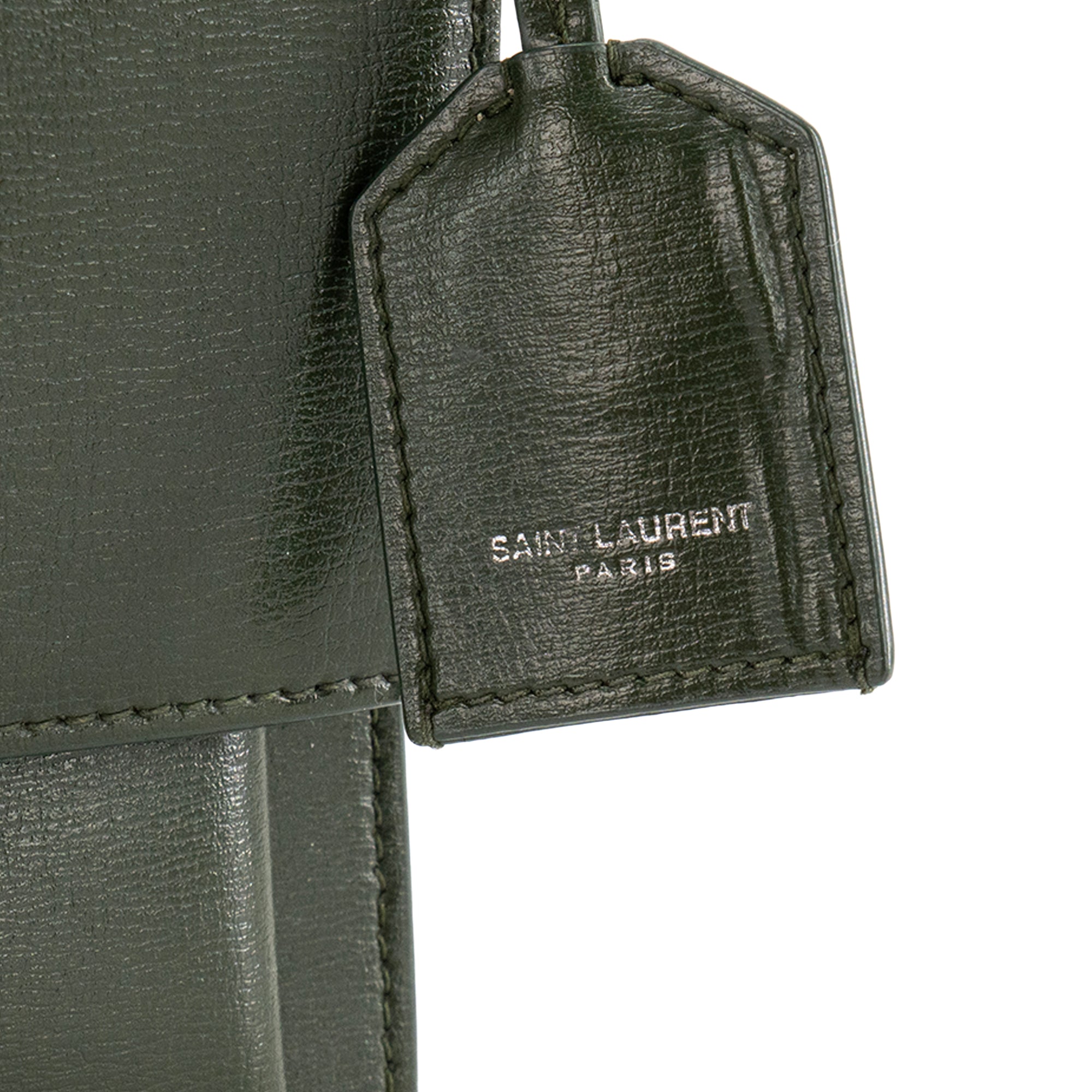 SAINT LAURENT - Sac à bandoulière Sunset Saint Laurent en cuir lisse vert