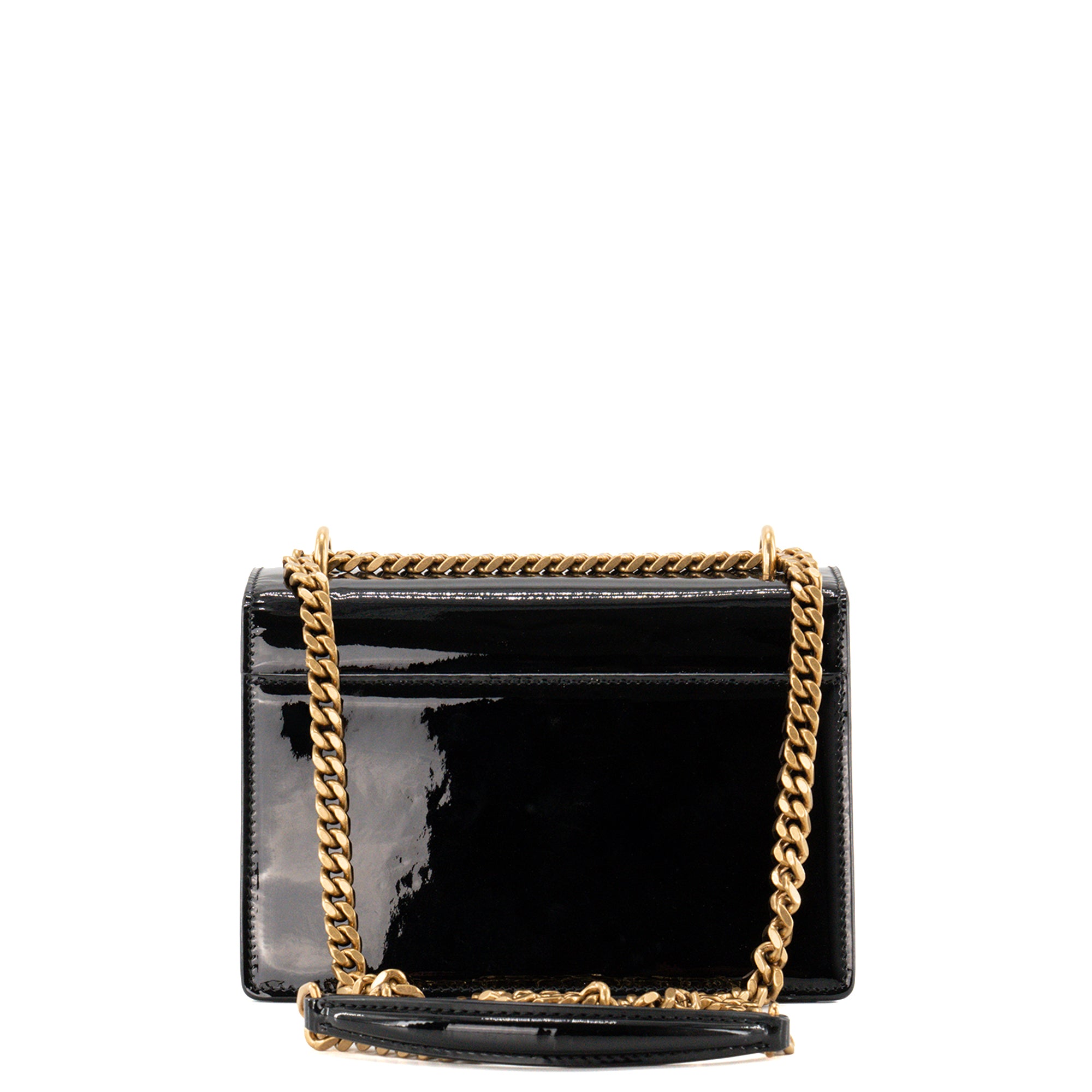 SAINT LAURENT - Sac à bandoulière Sunset Saint Laurent en cuir verni noir