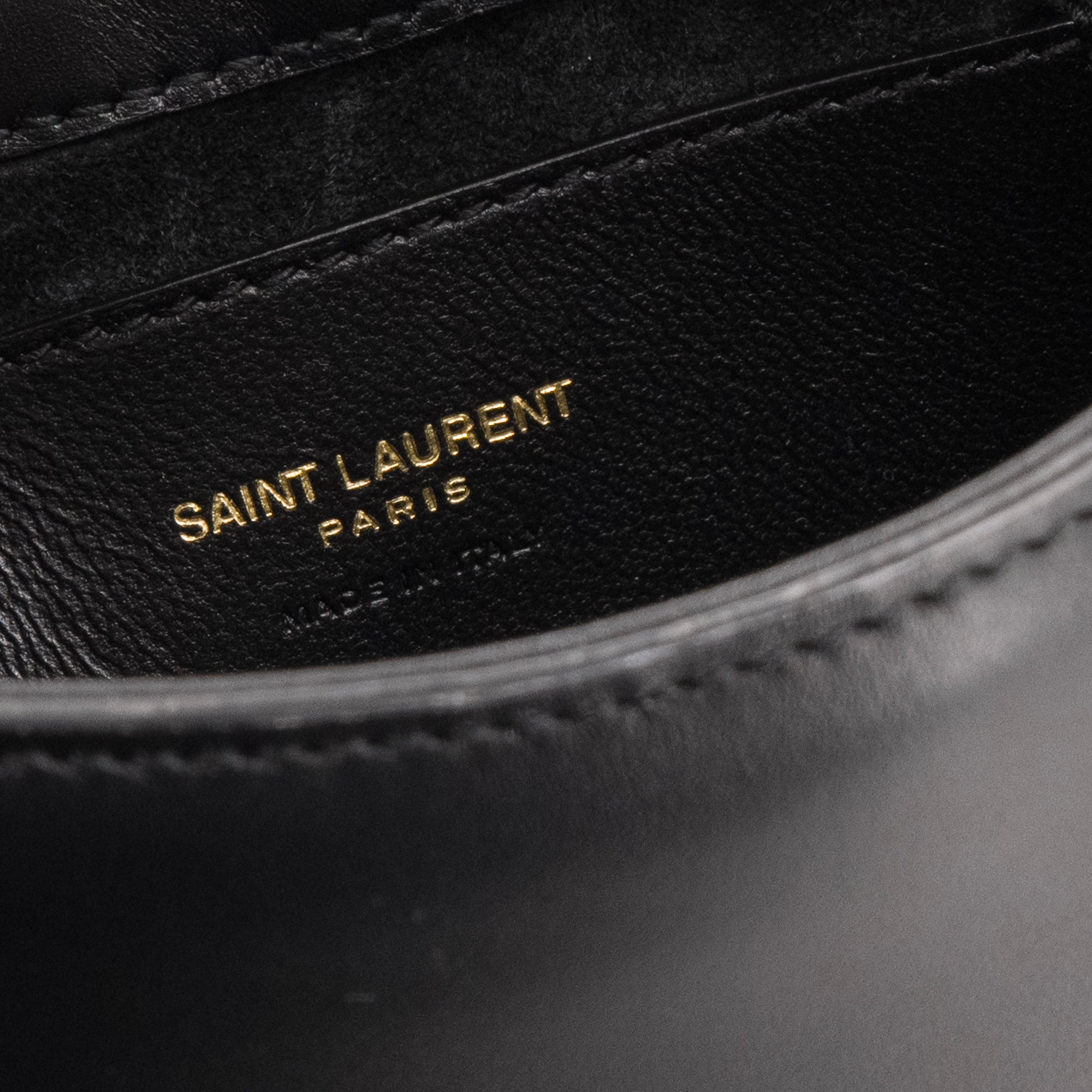 SAINT LAURENT - Sac à épaule  5 à 7 mini Saint Laurent en cuir noir