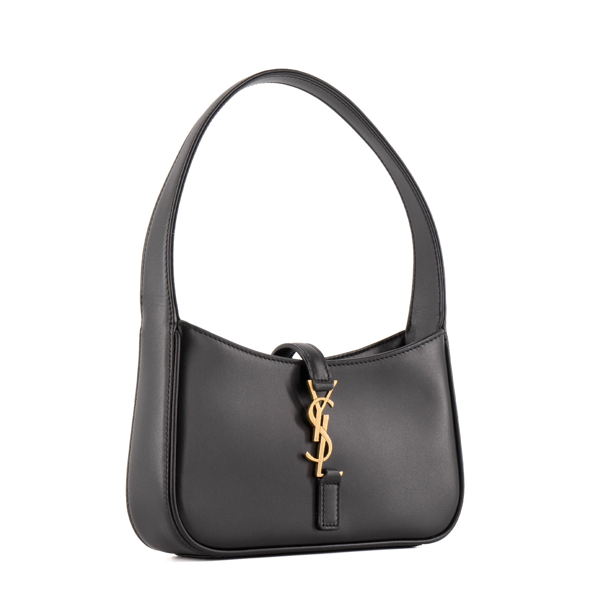 SAINT LAURENT - Sac à épaule  5 à 7 mini Saint Laurent en cuir noir