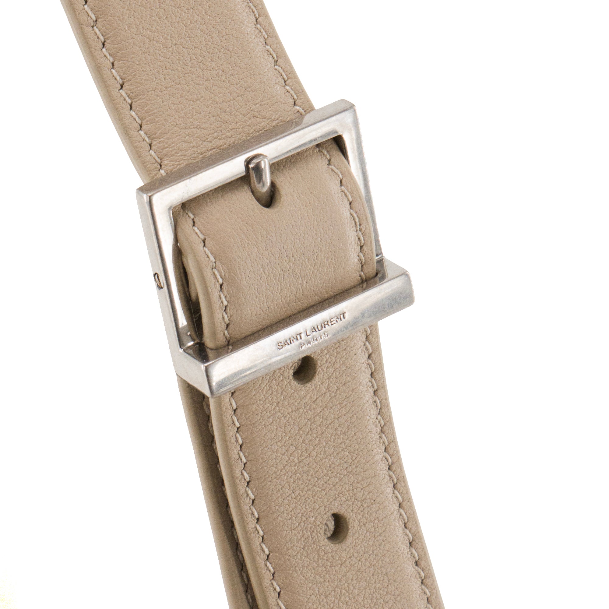 SAINT LAURENT - Sac à épaule 5 à 7 small souple Saint Laurent en cuir lisse beige