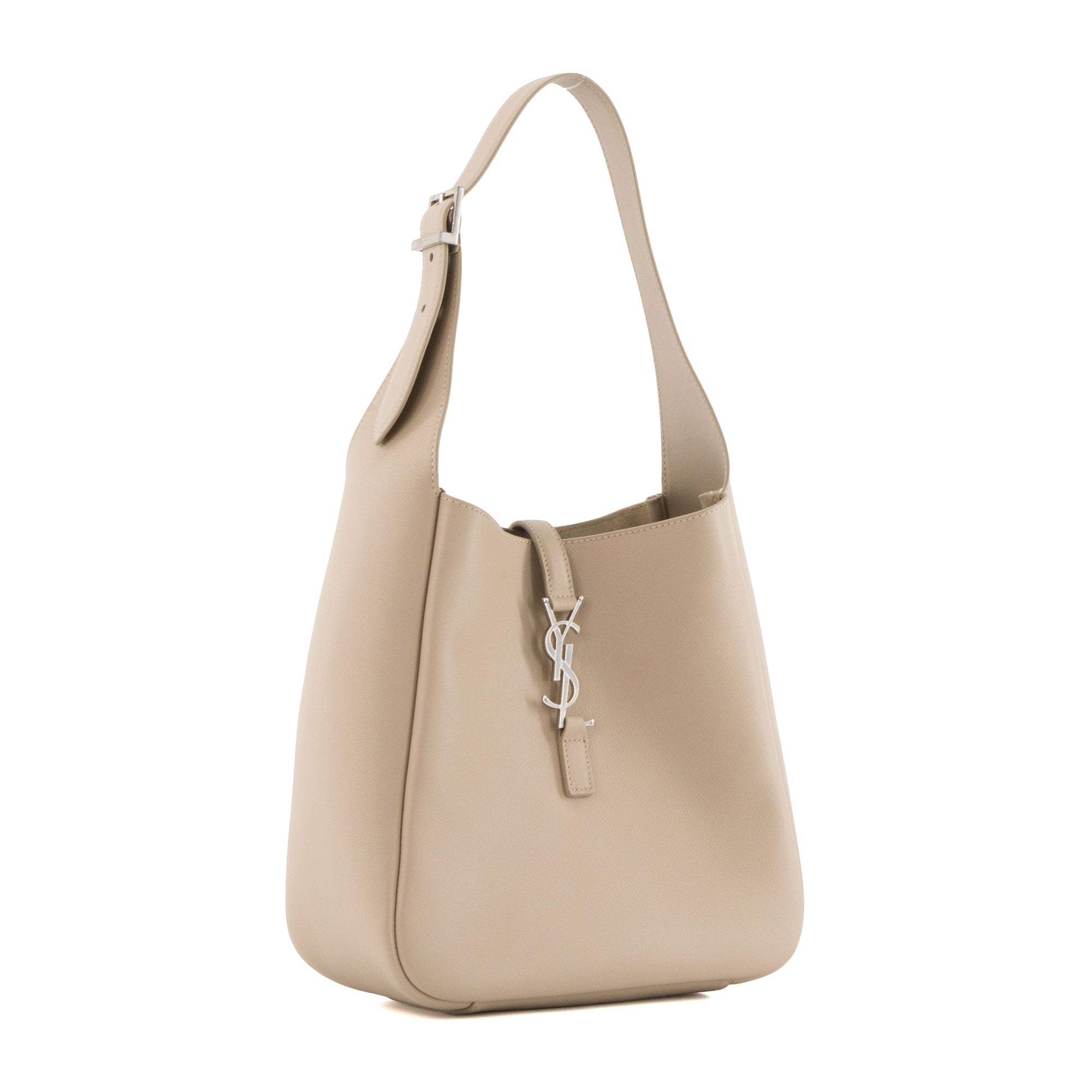 SAINT LAURENT - Sac à épaule 5 à 7 small souple Saint Laurent en cuir lisse beige