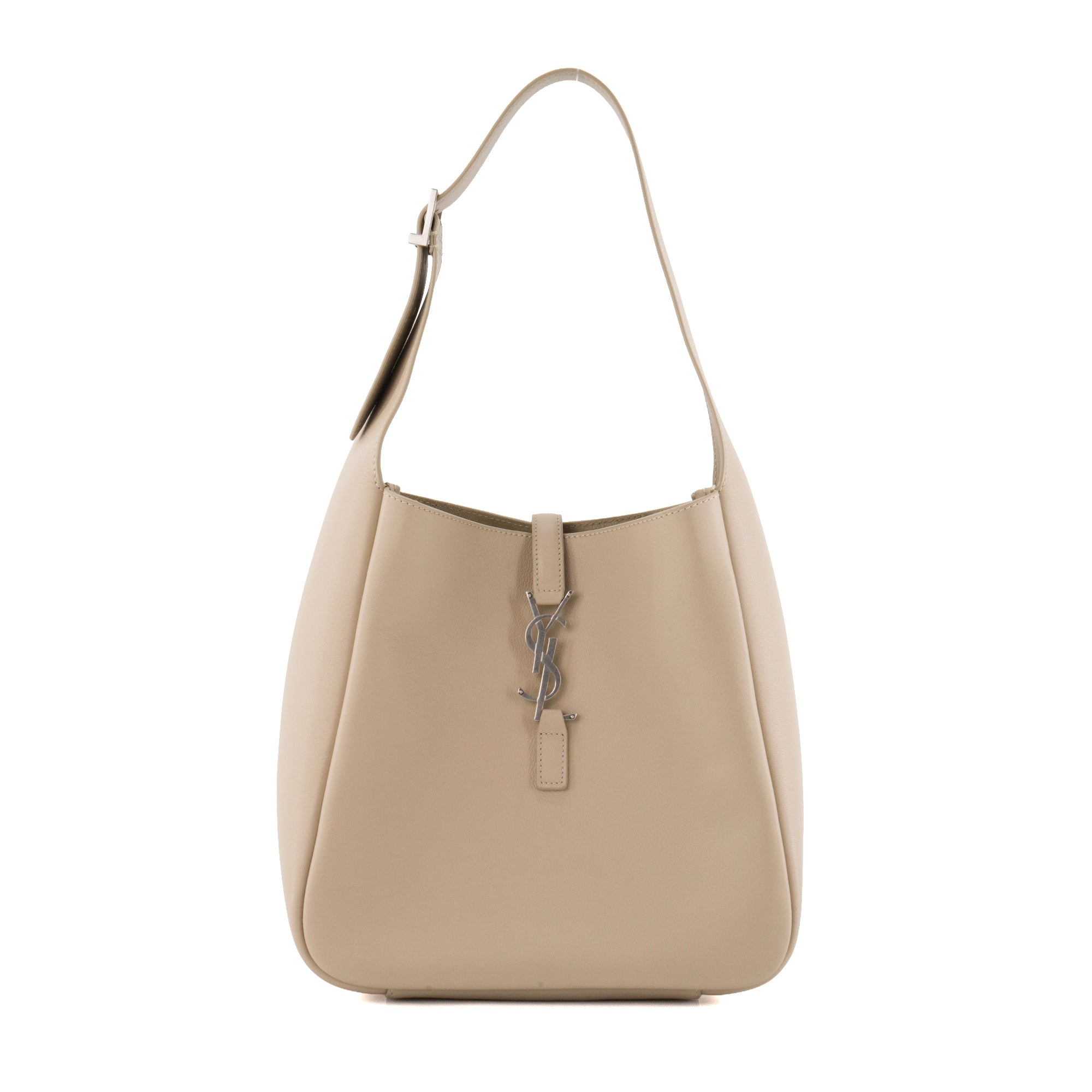 SAINT LAURENT - Sac à épaule 5 à 7 small souple Saint Laurent en cuir lisse beige