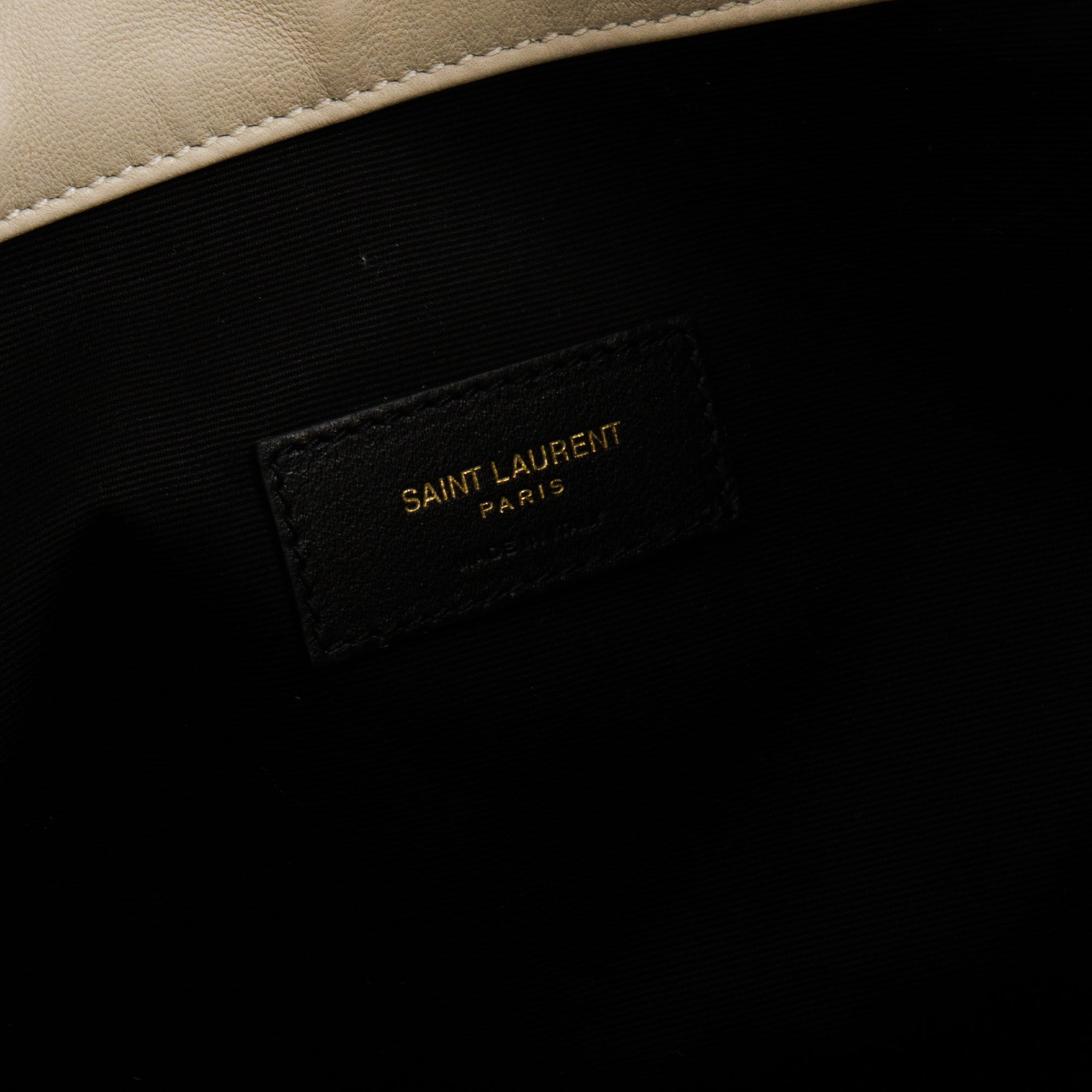 SAINT LAURENT - Sac à épaule Jamie Pochon Saint Laurent en cuir lisse beige