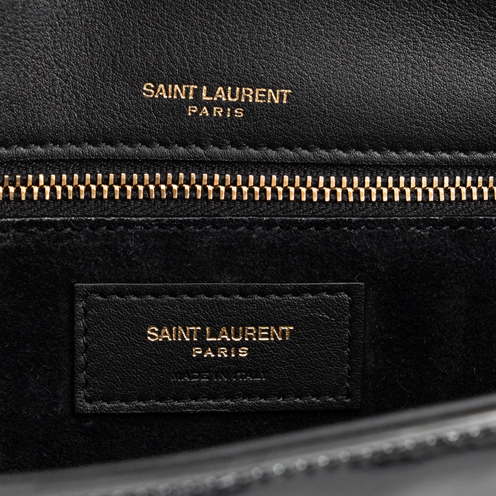 SAINT LAURENT - Sac à épaule Kate Saint Laurent en cuir verni noir