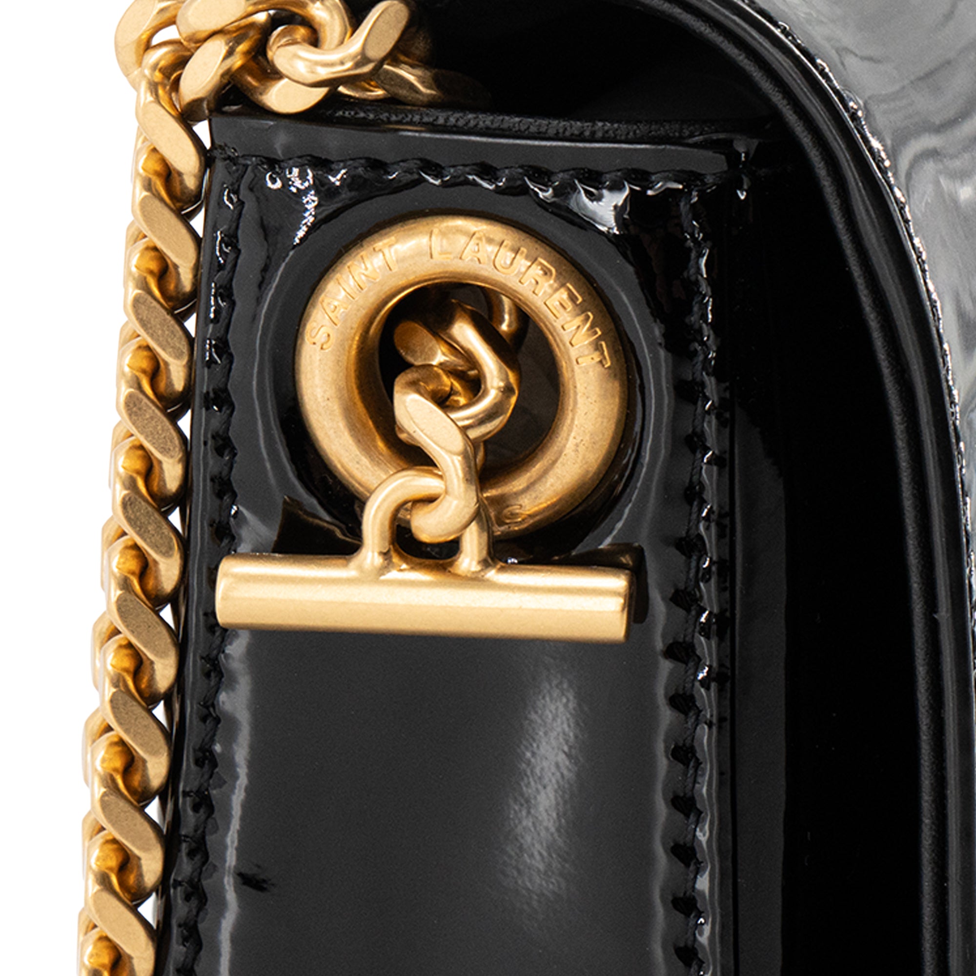 SAINT LAURENT - Sac à épaule Kate Saint Laurent en cuir verni noir