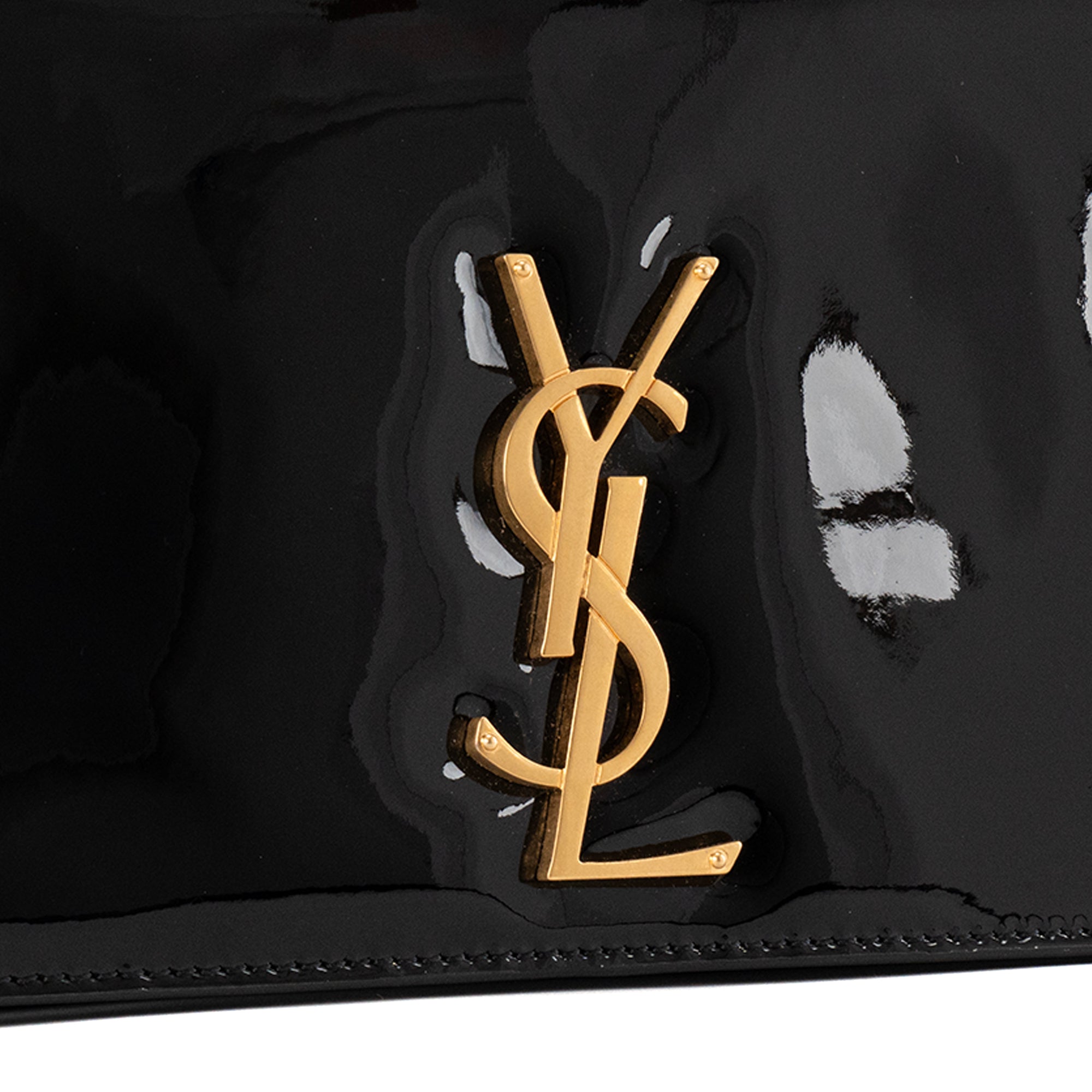 SAINT LAURENT - Sac à épaule Kate Saint Laurent en cuir verni noir