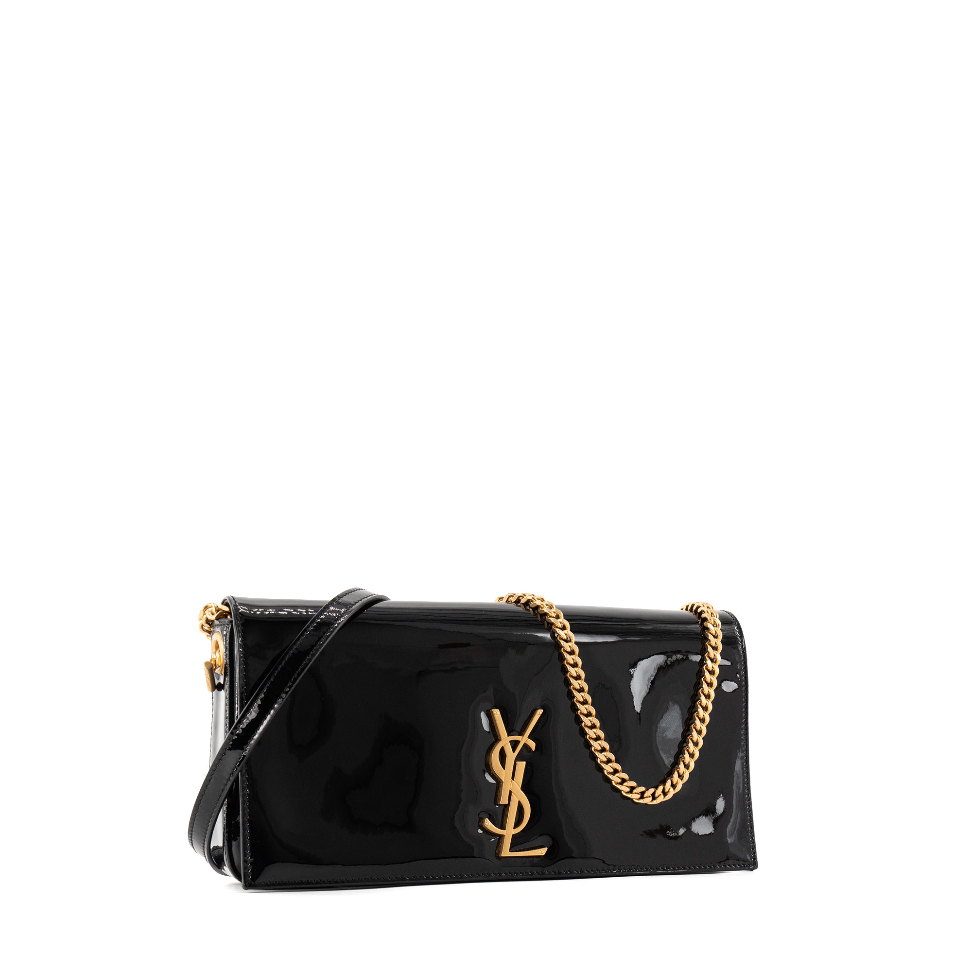 SAINT LAURENT - Sac à épaule Kate Saint Laurent en cuir verni noir
