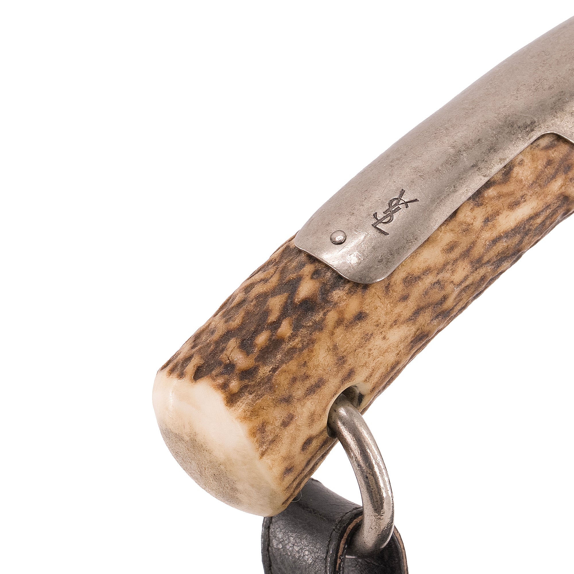 SAINT LAURENT - Sac à épaule Mombassa Saint Laurent en cuir noir vintage