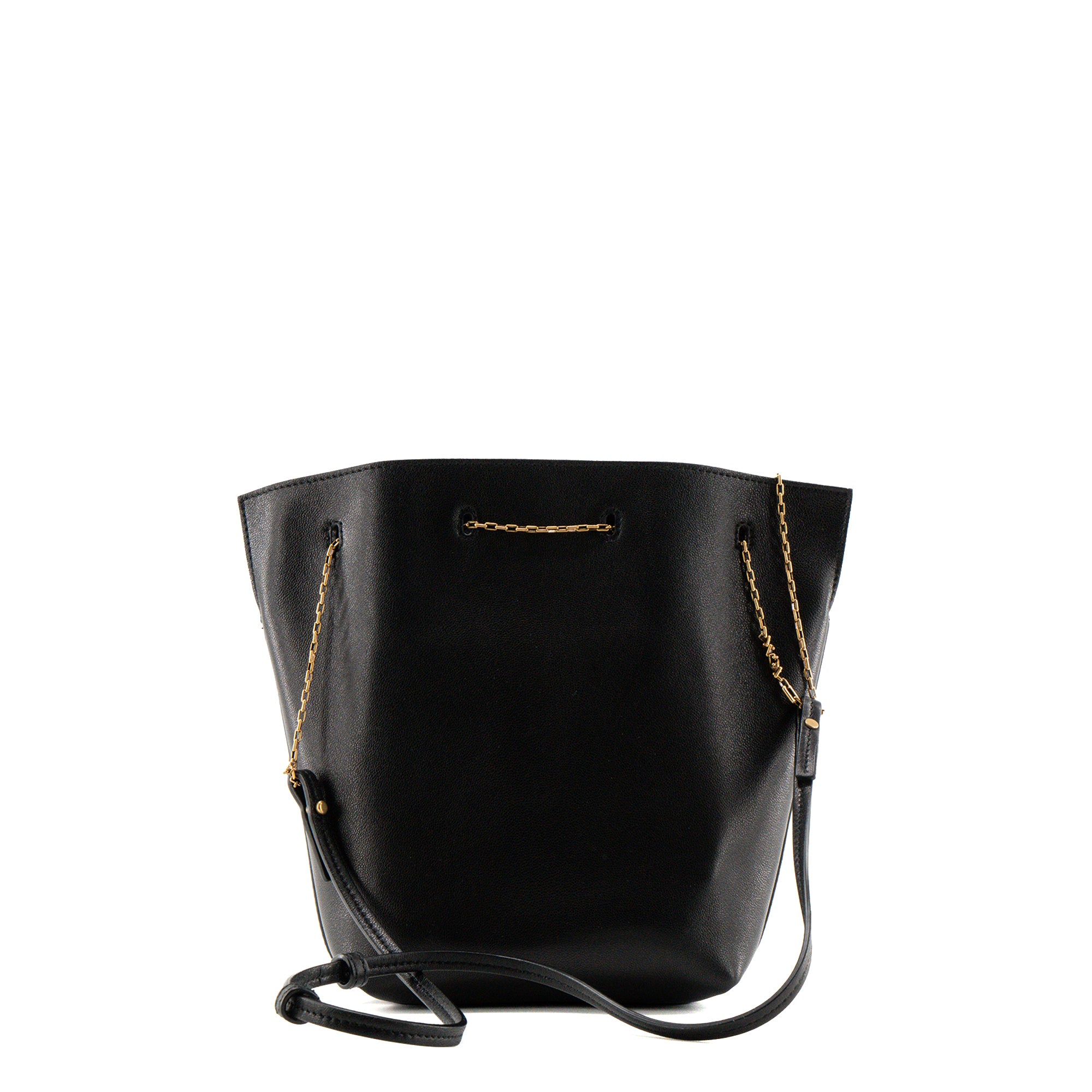 SAINT LAURENT - Sac à épaule Pochon Saint Laurent en cuir lisse noir