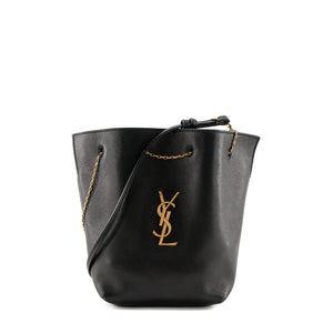 SAINT LAURENT - Sac à épaule Pochon Saint Laurent en cuir lisse noir