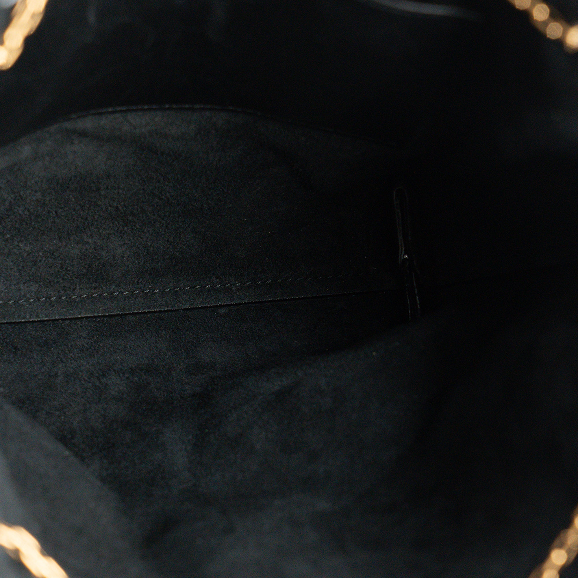 SAINT LAURENT - Sac à épaule Pochon Saint Laurent en cuir lisse noir