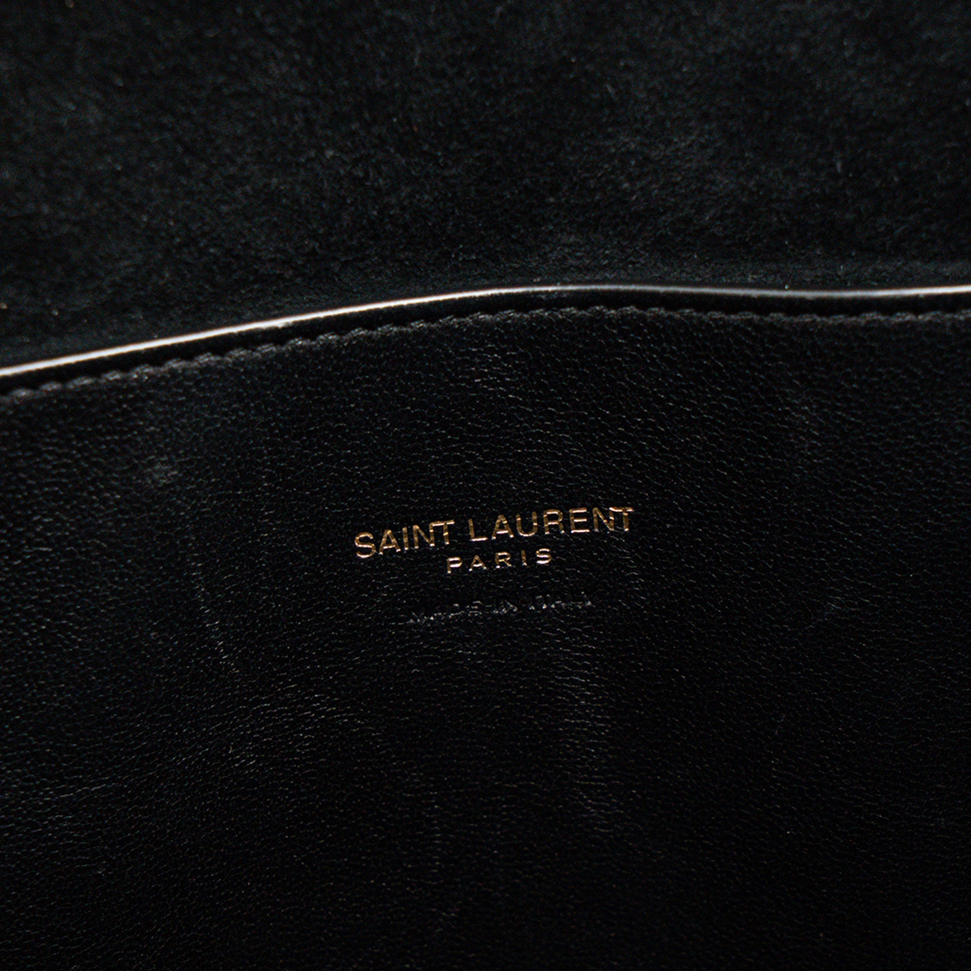 SAINT LAURENT - Sac à épaule Pochon Saint Laurent en cuir lisse noir
