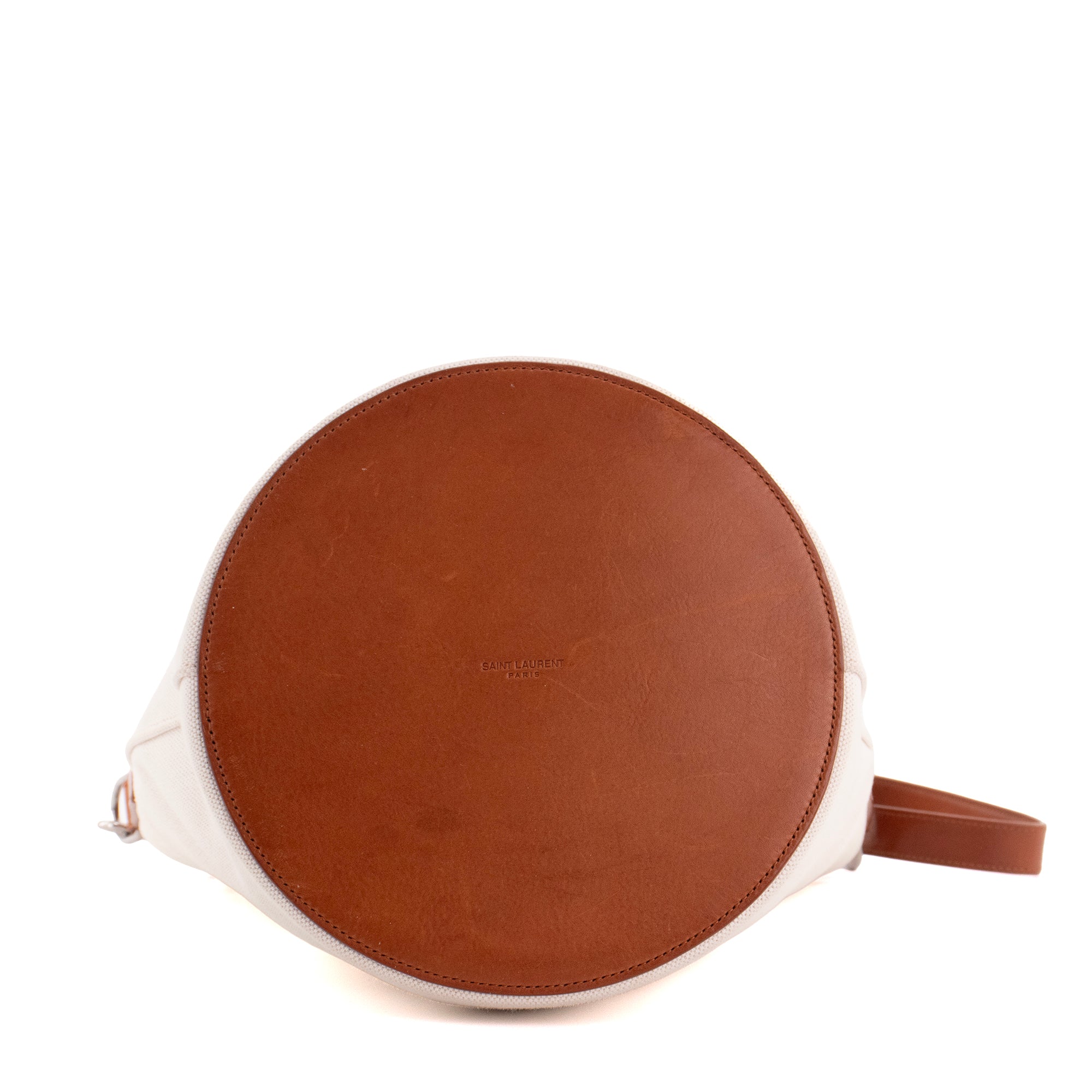 SAINT LAURENT - Sac à épaule Seau Rive Gauche Saint Laurent en toile beige