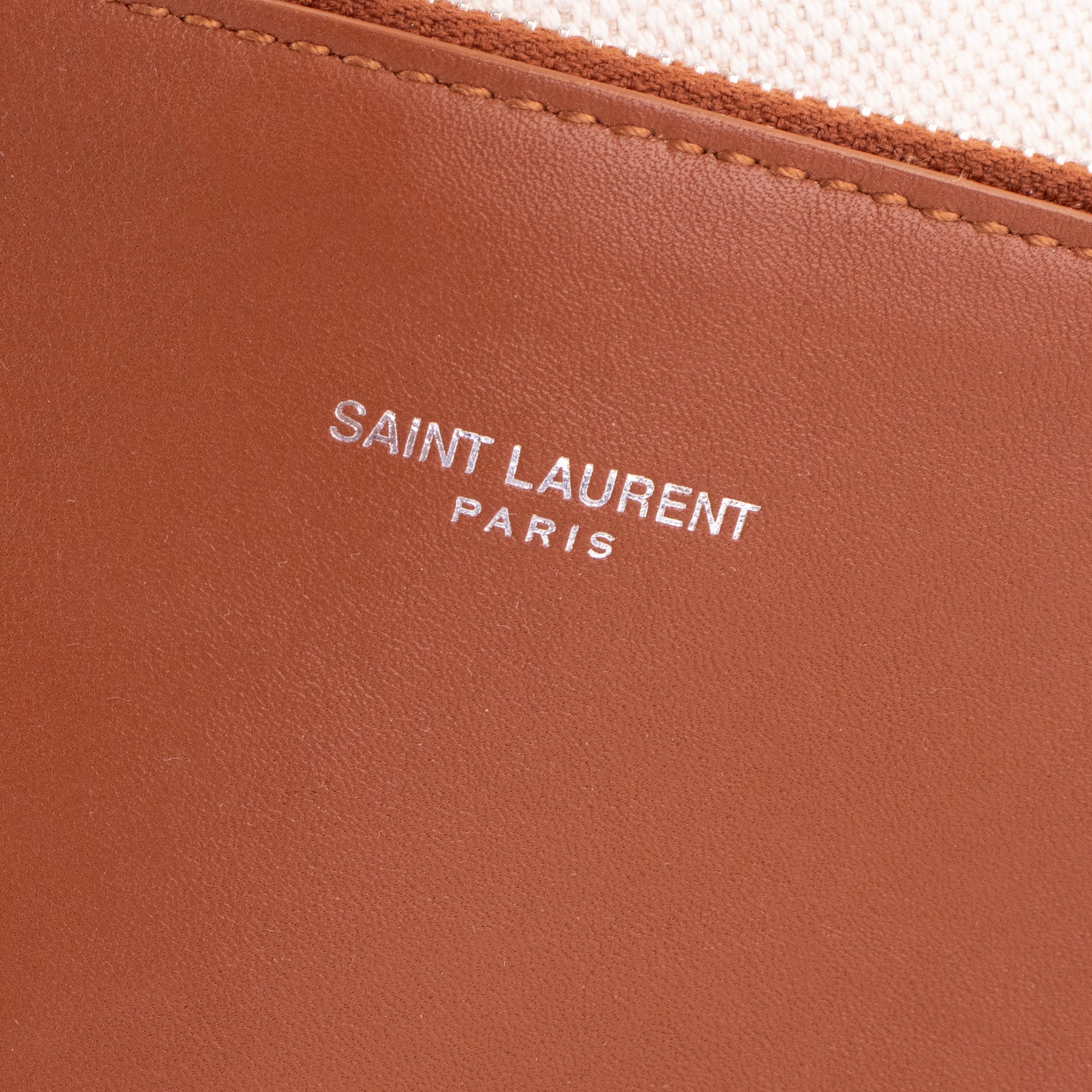 SAINT LAURENT - Sac à épaule Seau Rive Gauche Saint Laurent en toile beige