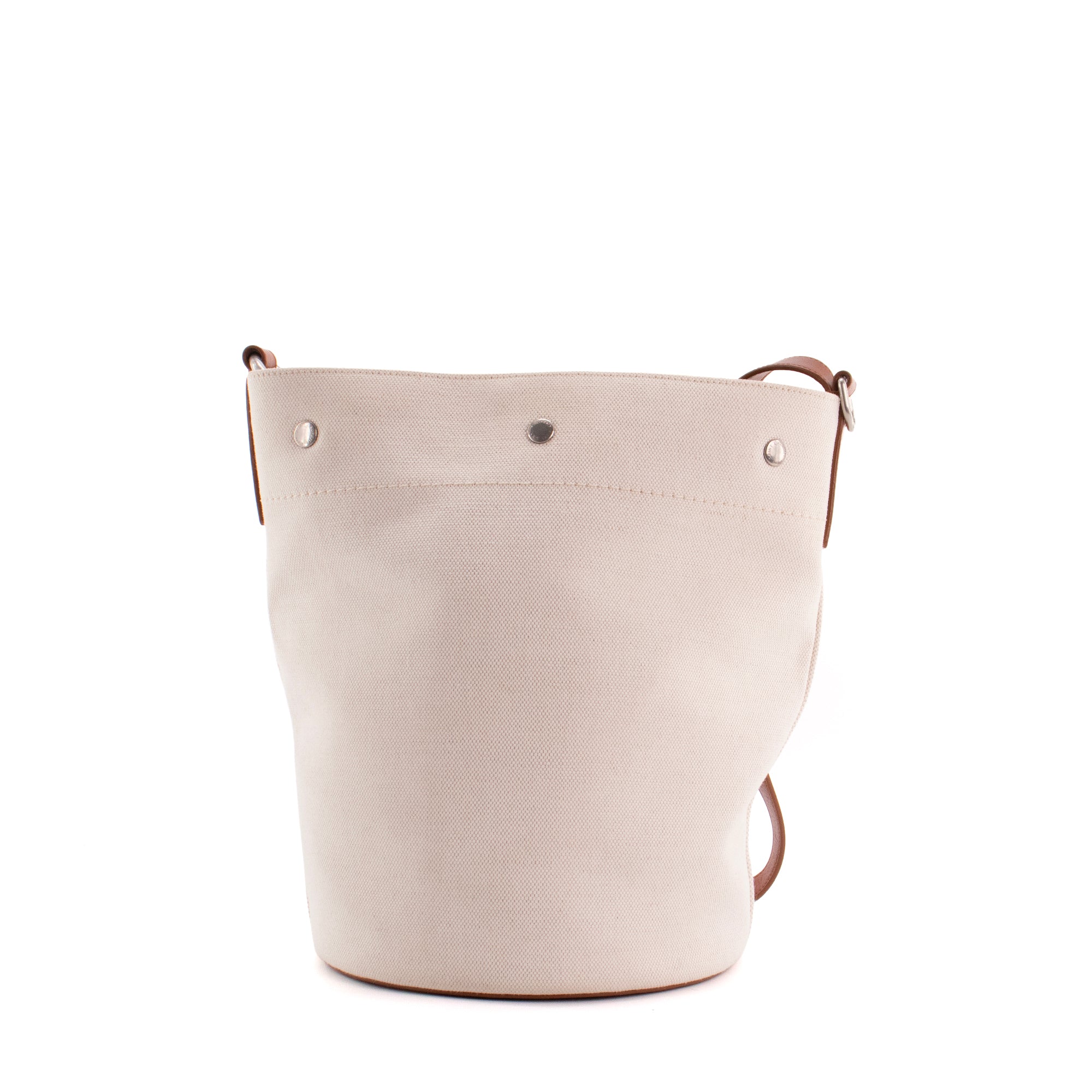 SAINT LAURENT - Sac à épaule Seau Rive Gauche Saint Laurent en toile beige