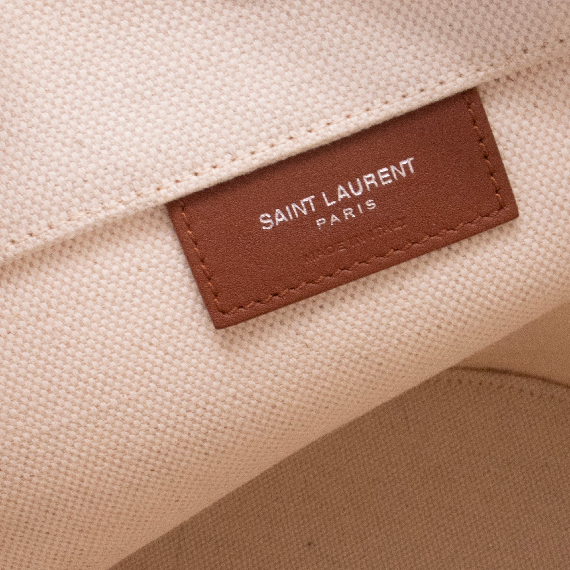 SAINT LAURENT - Sac à épaule Seau Rive Gauche Saint Laurent en toile beige