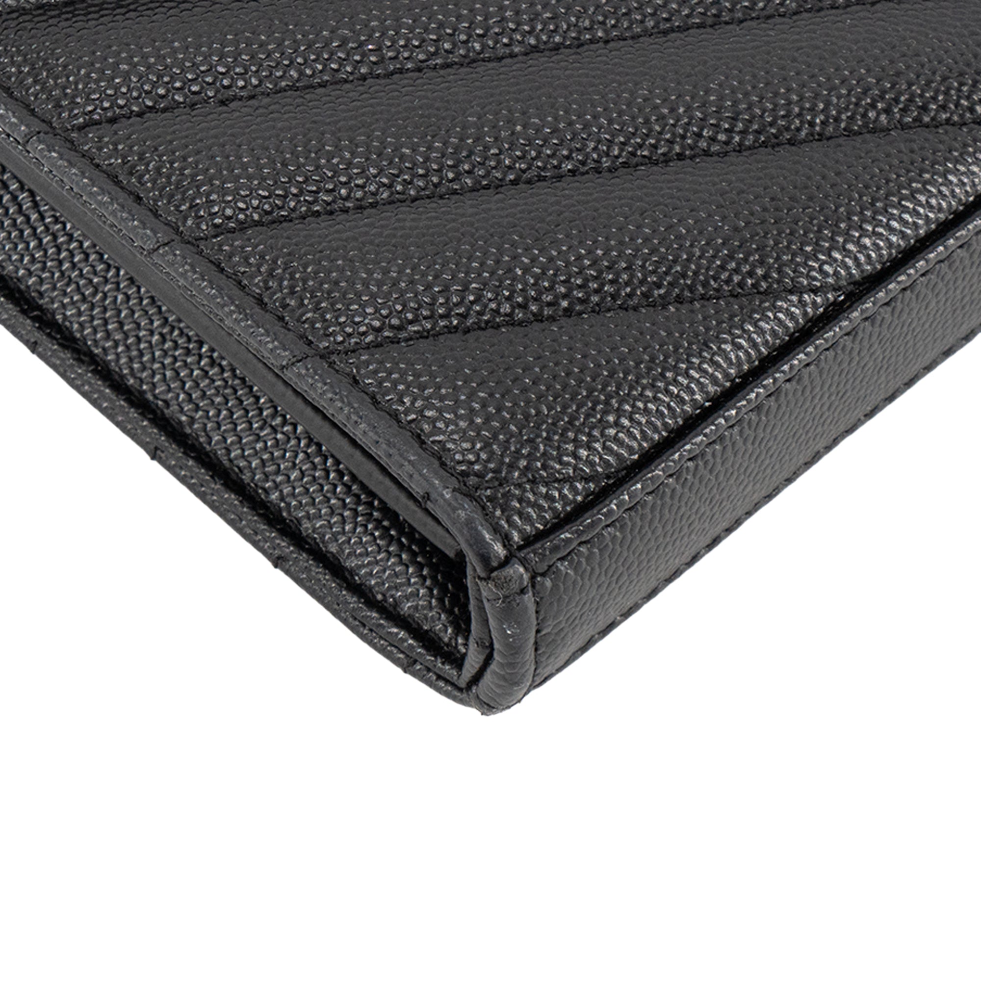 SAINT LAURENT - Sac à bandoulière Cassandre Saint Laurent en cuir grainé noir