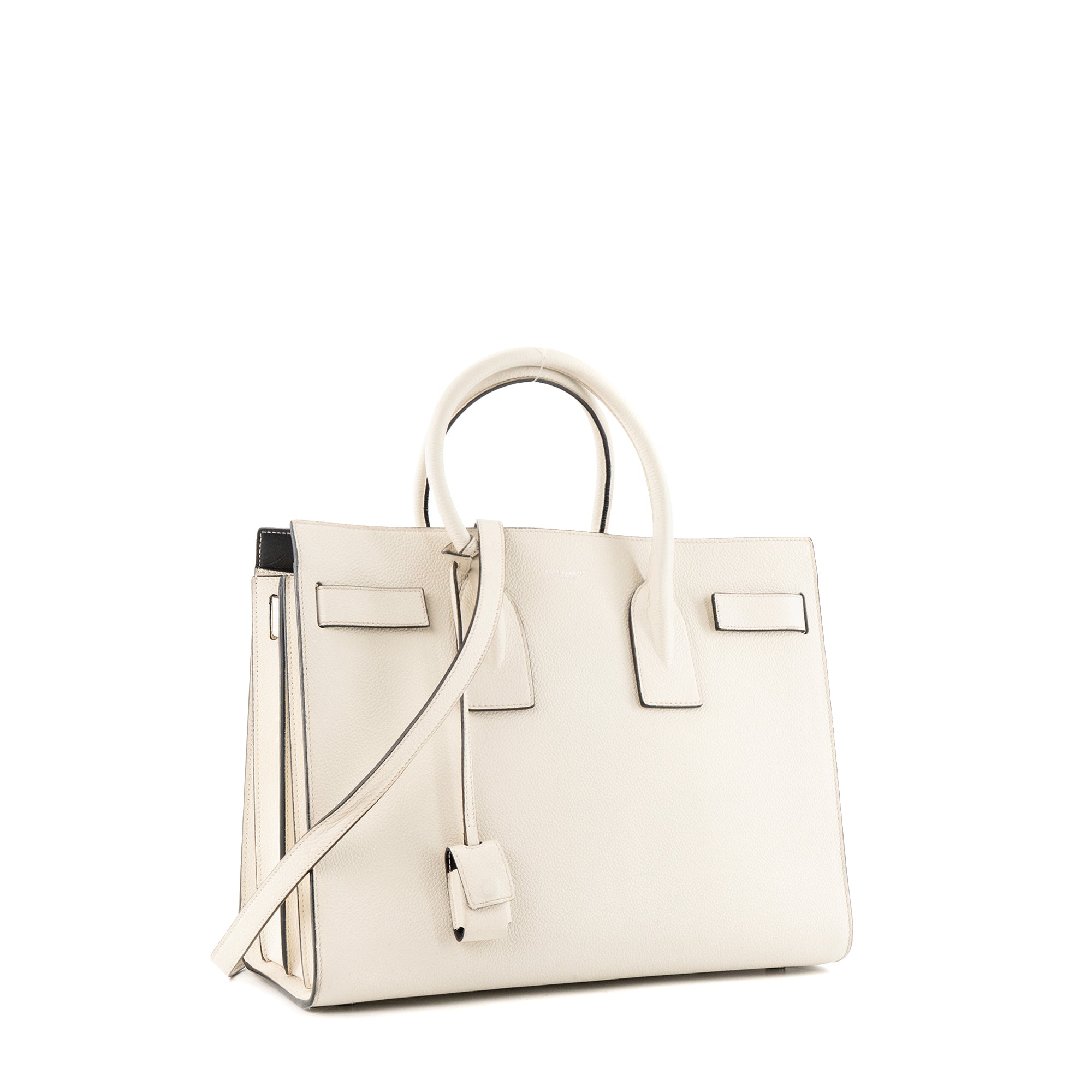 SAINT LAURENT - Sac à main Sac de Jour Small Saint Laurent en cuir grainé écru